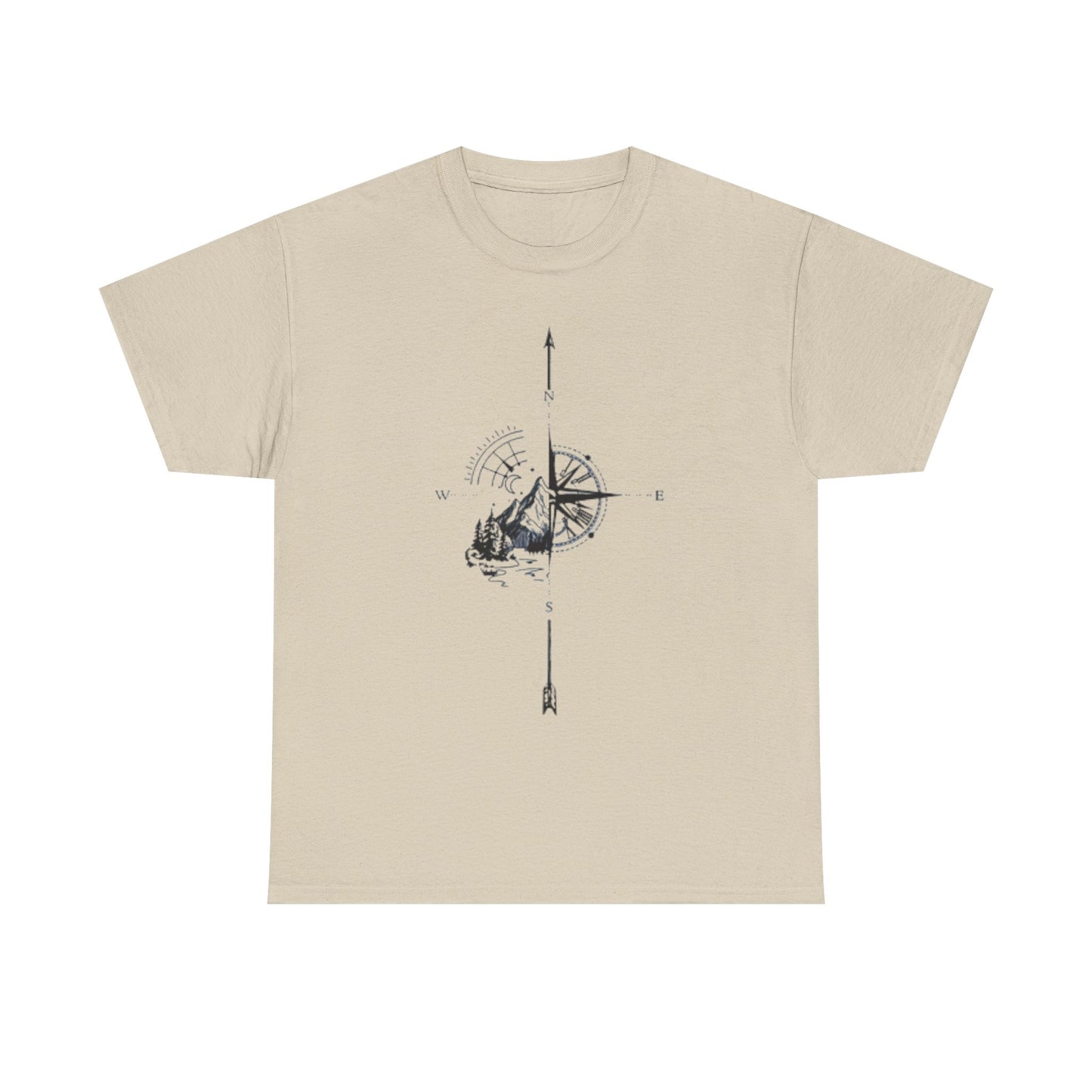 Mountain Compass Pattern Unisex Tee, Adventure Lover Hiking Tshirt, Traveler Gift Shirt, Nature Outdoor Top