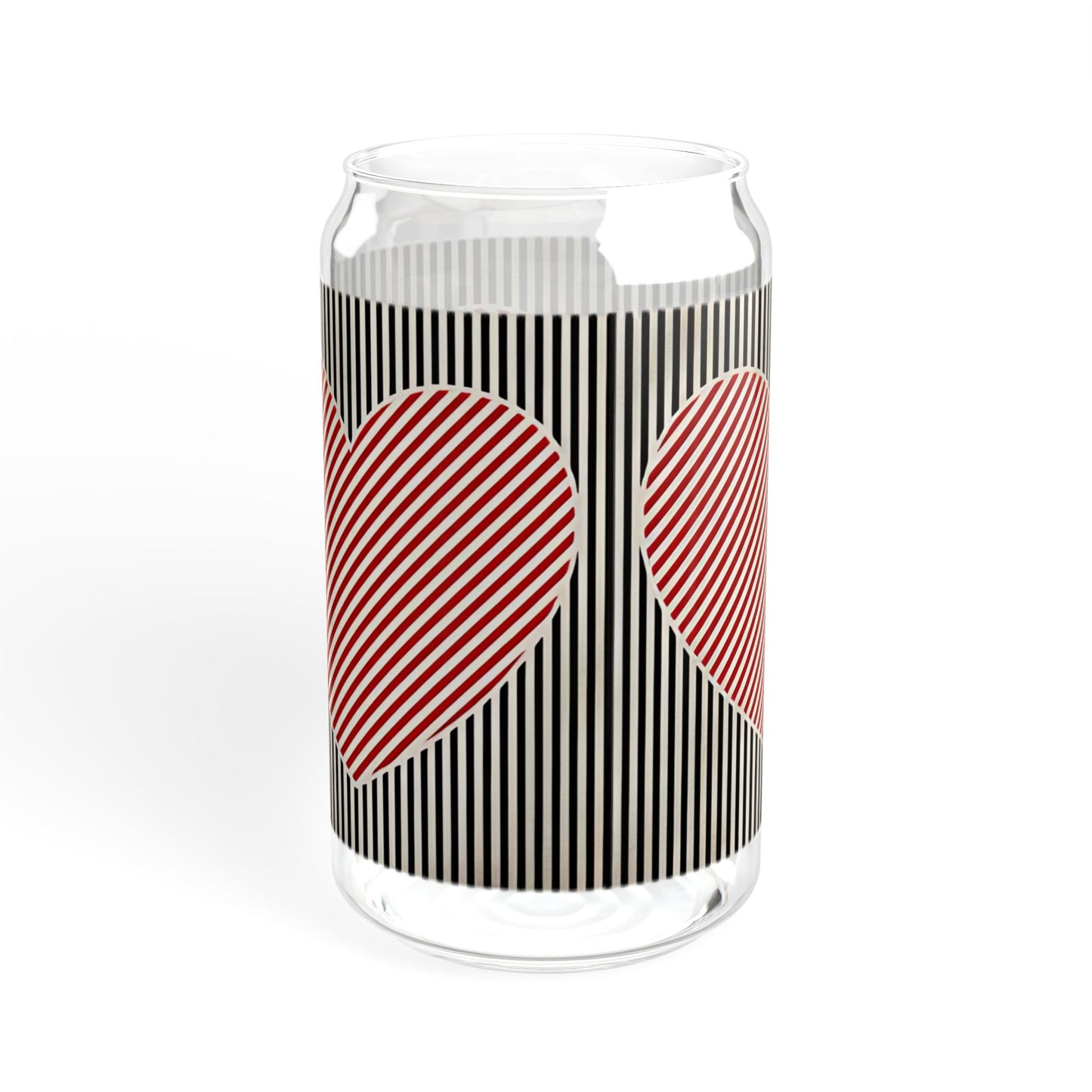 Retro Valentines Heart Sipper Glass, Cute Love Glassware, Women's Valentines Hearts Cup, Teacher Valentine Drinkware, Mom Heart Mug