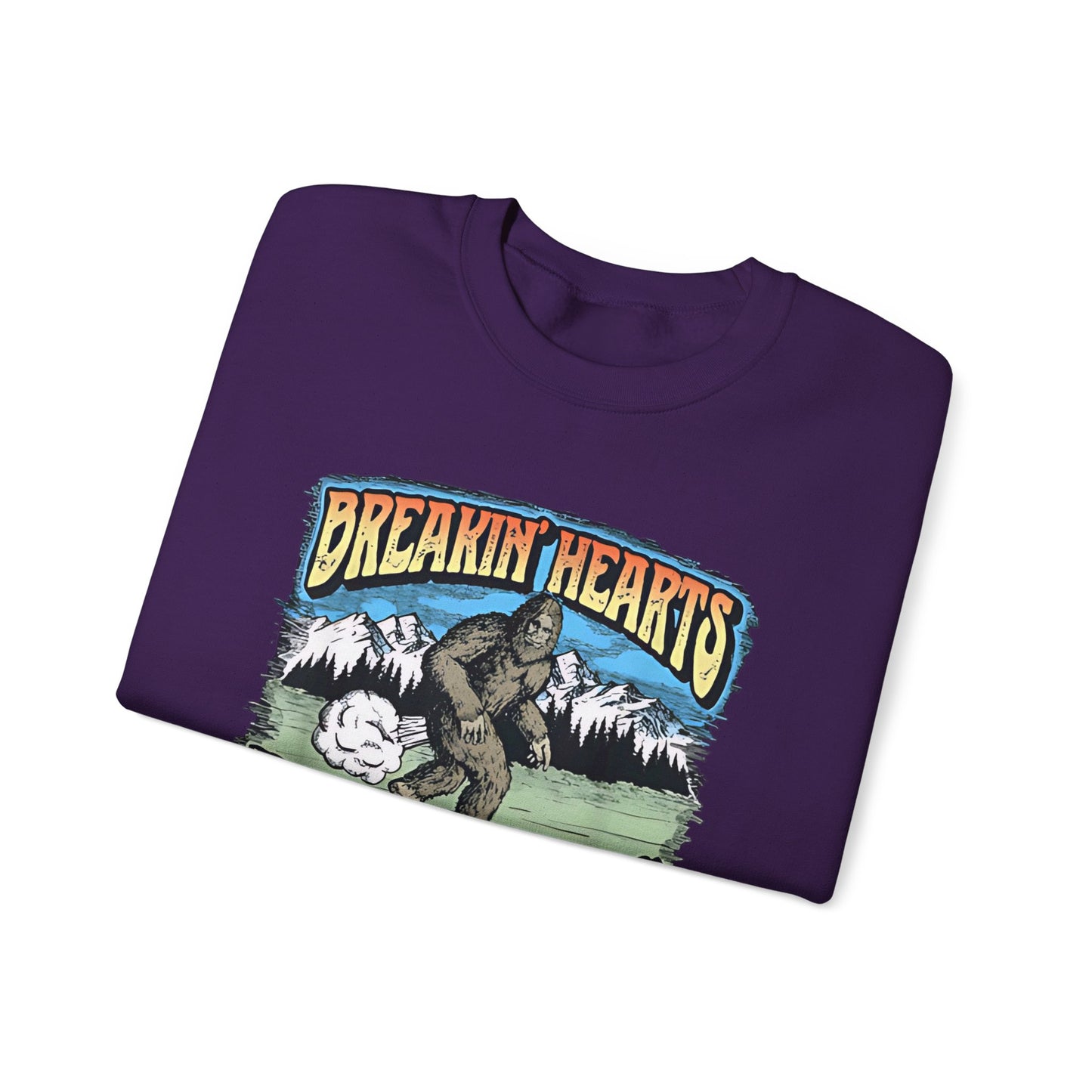 Breakin Hearts Rippin Farts Funny Sasquatch Bigfoot 80s Unisex Sweatshirt - Funny Gift, Bigfoot Lover, Funny Sweatshirt, Sasquatch Shirt,