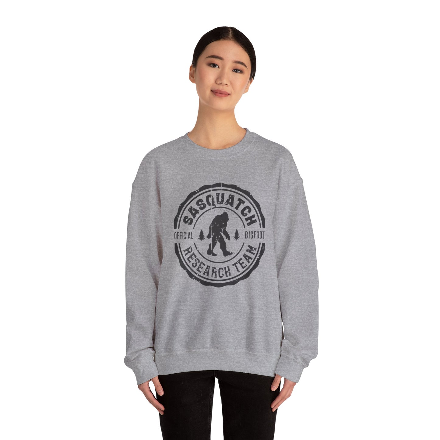 Sasquatch Bigfoot Research Team Crewneck Sweatshirt - Funny Sasquatch Apparel, Unisex Sweatshirt, Cryptid Gift, Sasquatch Lover Gift,