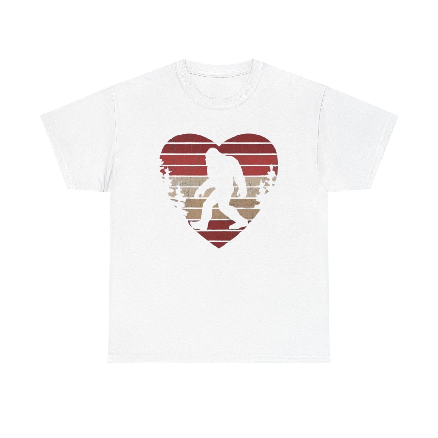 Bigfoot Heart Valentines Day Unisex Tee, Love Sasquatch Shirt, Valentines Day Shirt for Men Boys Girls Kids, Bigfoot Lover Gift, Cute