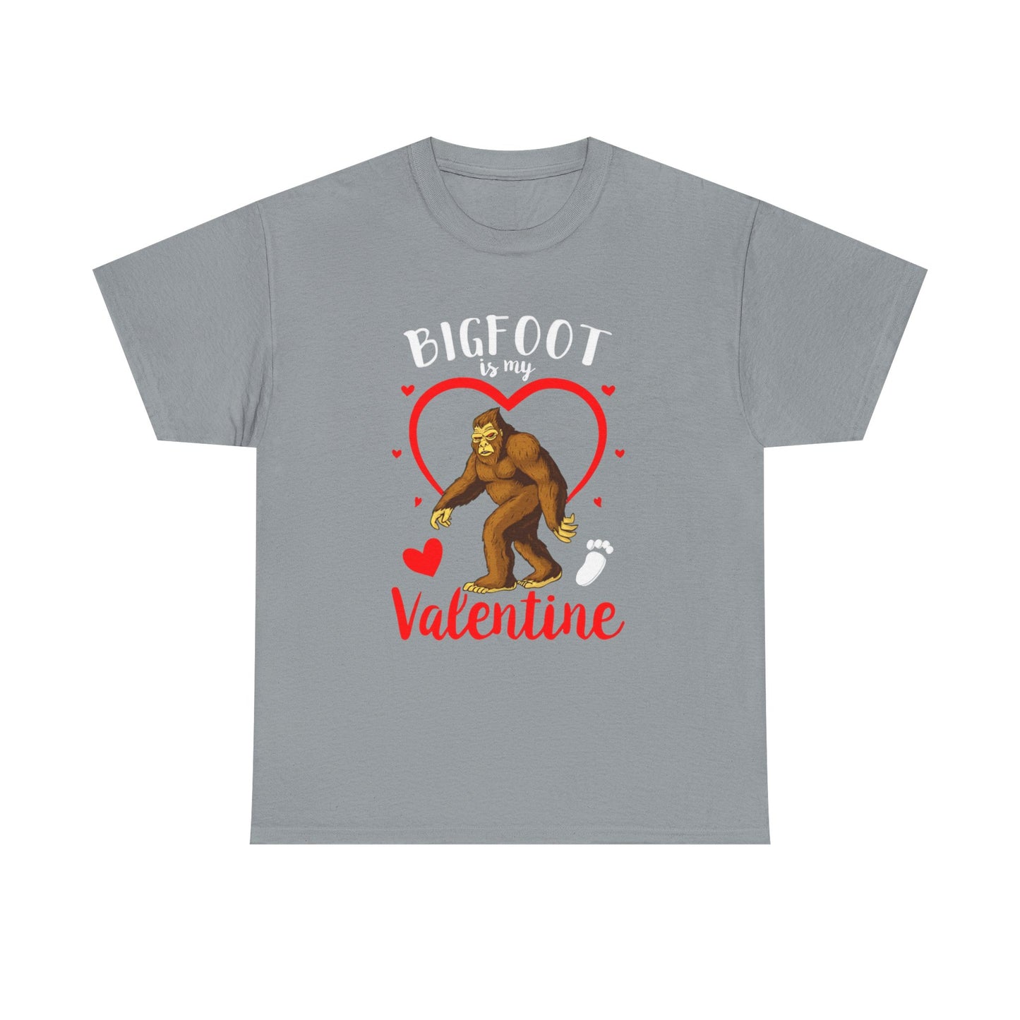 Bigfoot Is My Valentine Unisex Tee, Bigfoot Lover Gift, Cryptid Valentine Shirt, Folklore Love Tee, Funny Vday Tee, Valentines Day Gift