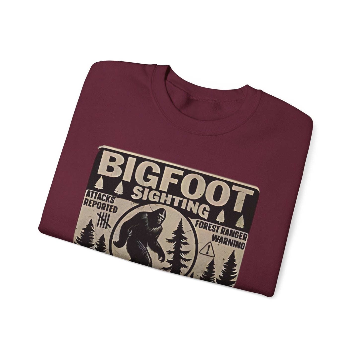 Bigfoot Sighting Retro Sweatshirt, Funny Sasquatch Crewneck, Ranger Warning Forest Attacks Vintage Jumper, Stay Out Woods Unisex Hoodie,