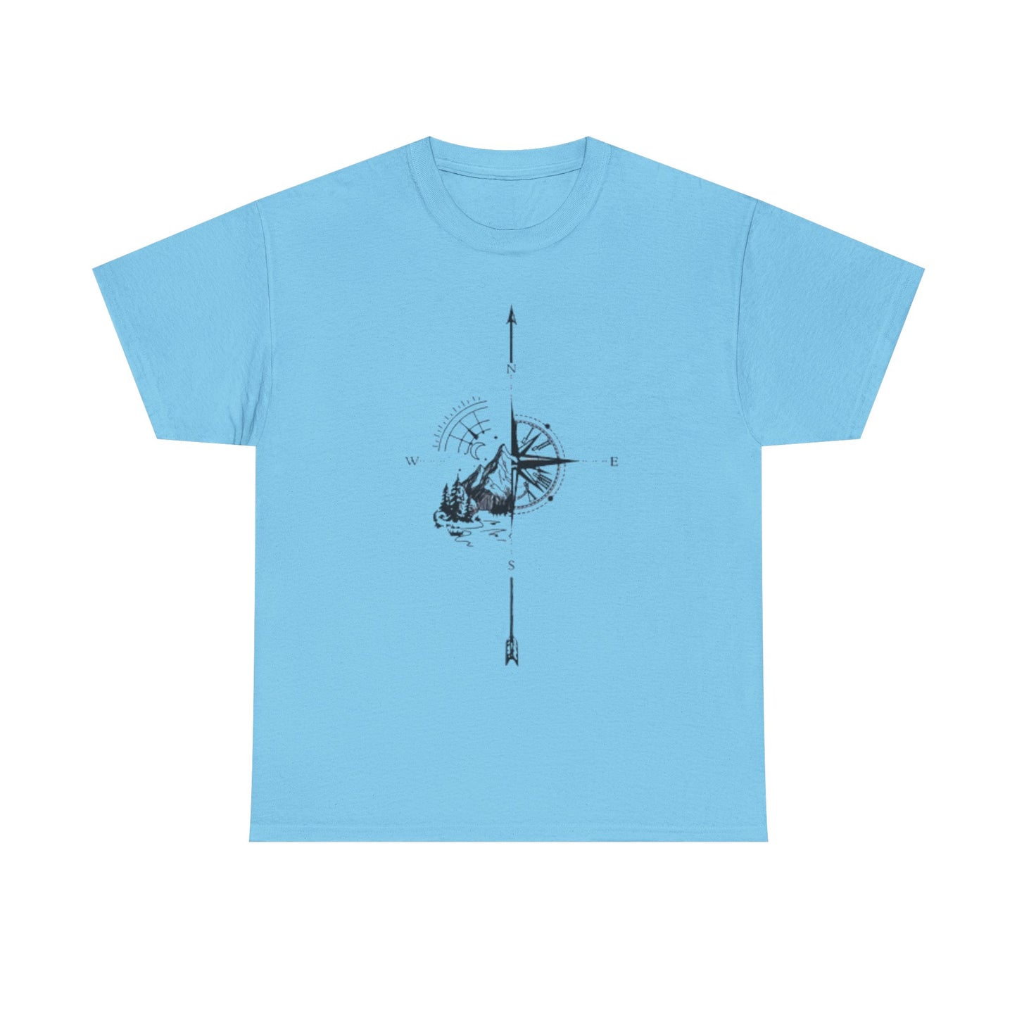 Mountain Compass Pattern Unisex Tee, Adventure Lover Hiking Tshirt, Traveler Gift Shirt, Nature Outdoor Top