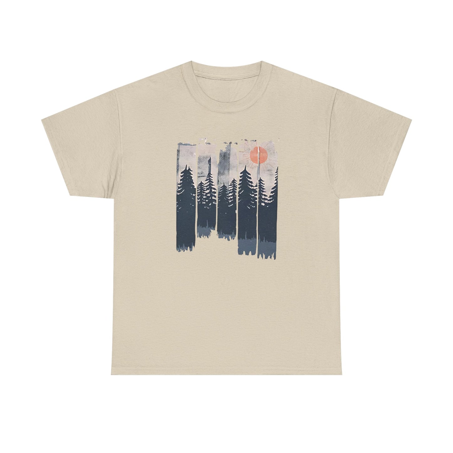 Forest Mountain T Shirt, Nature Lover Hiking Outdoorsy Tee, Glamping Adventure Vintage Tshirt, 90s Retro Camping Top, Unisex Heavy Cotton