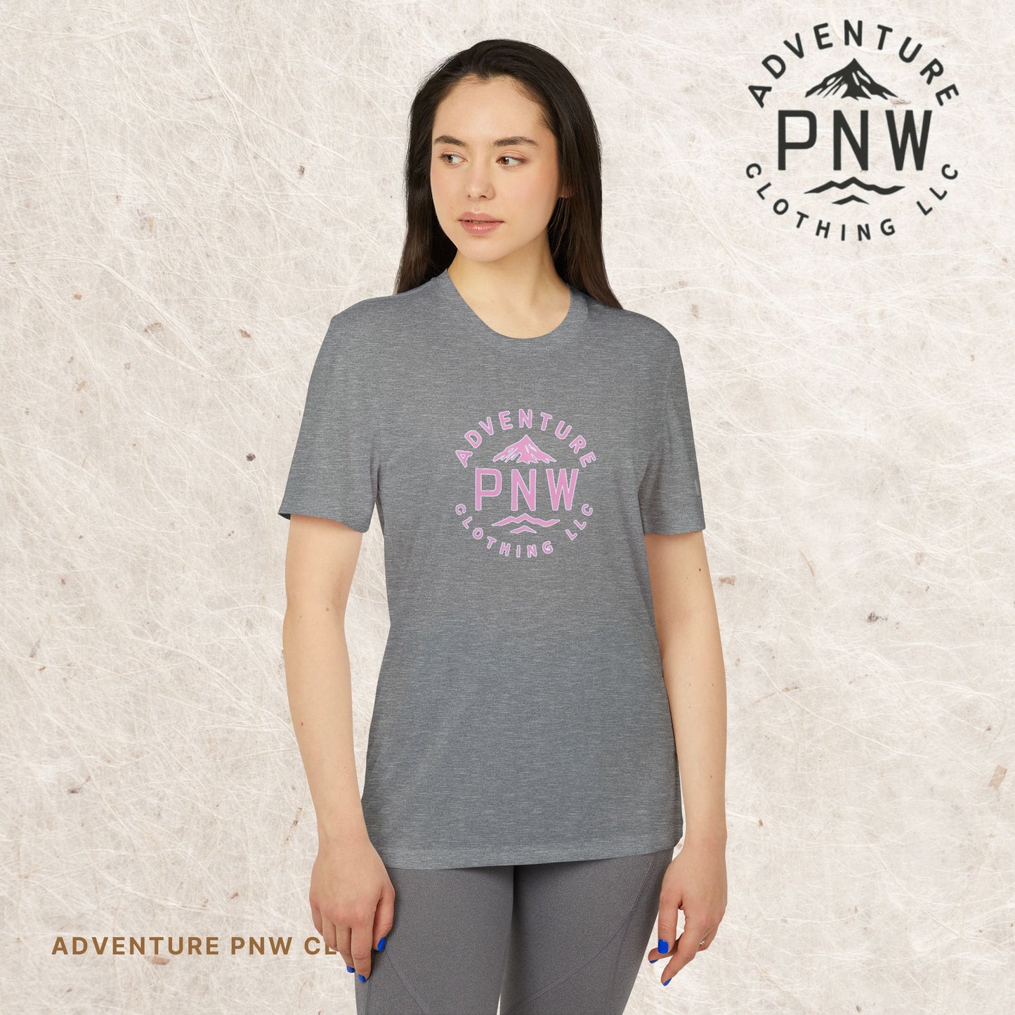 Adidas® Unisex PNW Pink Logo Sport T-Shirt | Premium Athletic Adventure Mountains