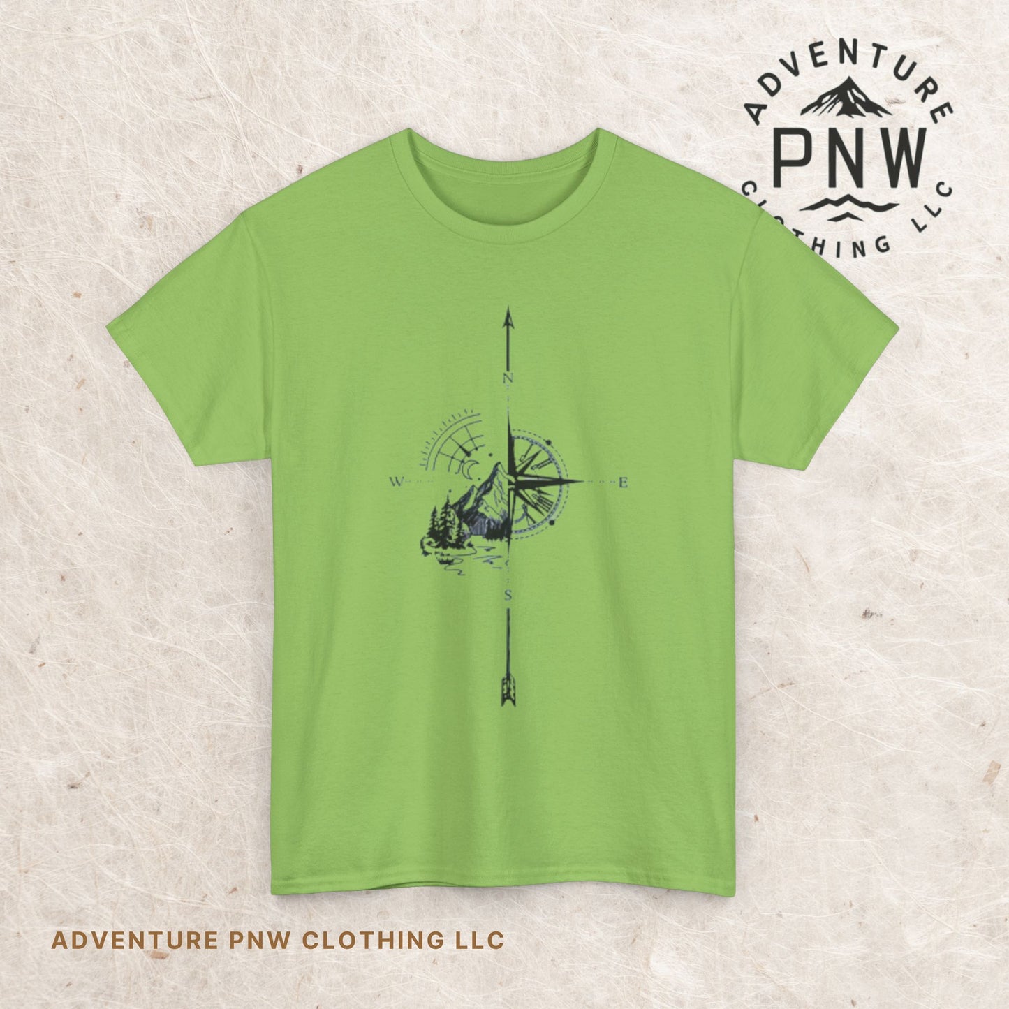 Mountain Compass Pattern Unisex Tee, Adventure Lover Hiking Tshirt, Traveler Gift Shirt, Nature Outdoor Top