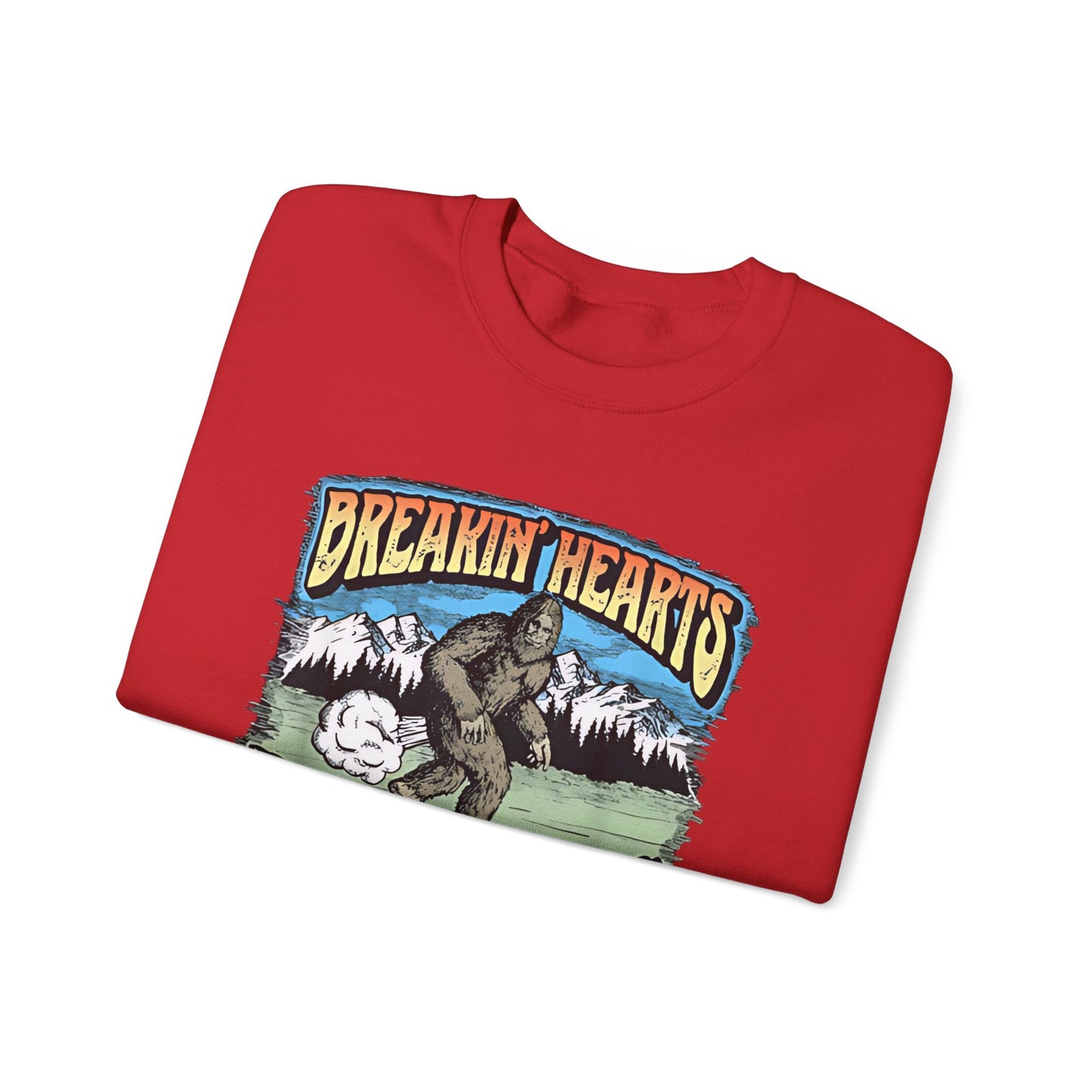 Breakin Hearts Rippin Farts Funny Sasquatch Bigfoot 80s Unisex Sweatshirt - Funny Gift, Bigfoot Lover, Funny Sweatshirt, Sasquatch Shirt,