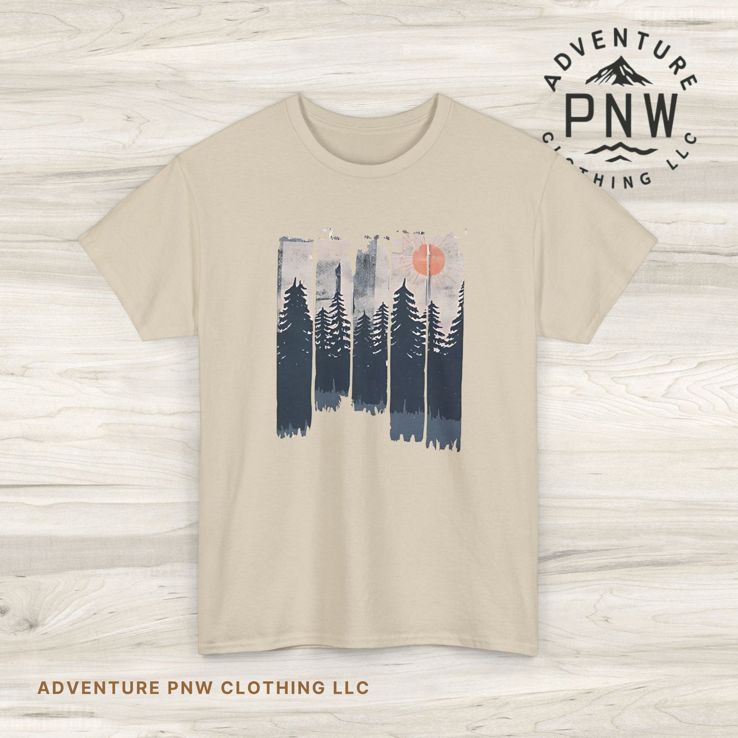 Forest Mountain T Shirt, Nature Lover Hiking Outdoorsy Tee, Glamping Adventure Vintage Tshirt, 90s Retro Camping Top, Unisex Heavy Cotton