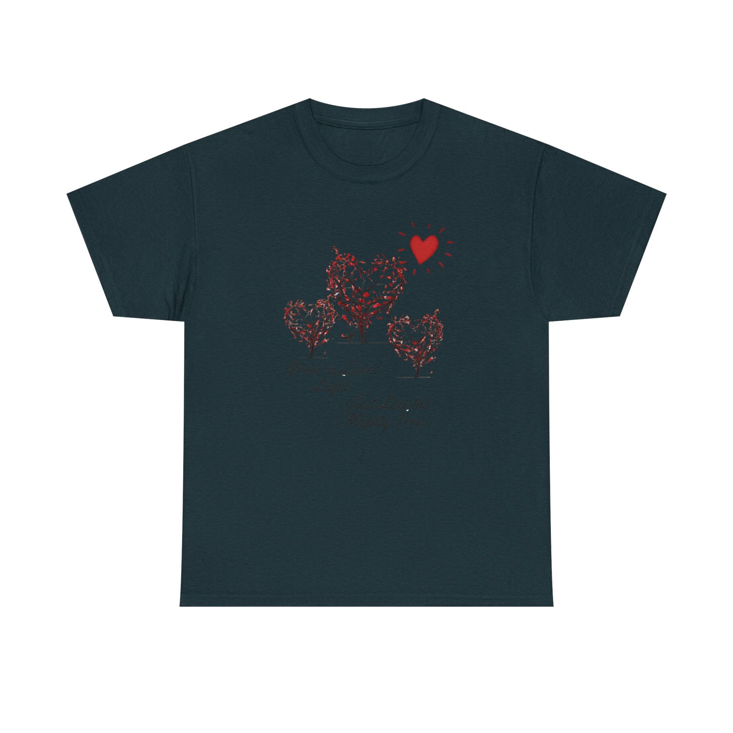Grow in Love's Light Tree Heart T-Shirt, Outdoors Campers Top, Forest, Nature Lovers Gift, Love Shirt, Valentines day unisex Tshirt