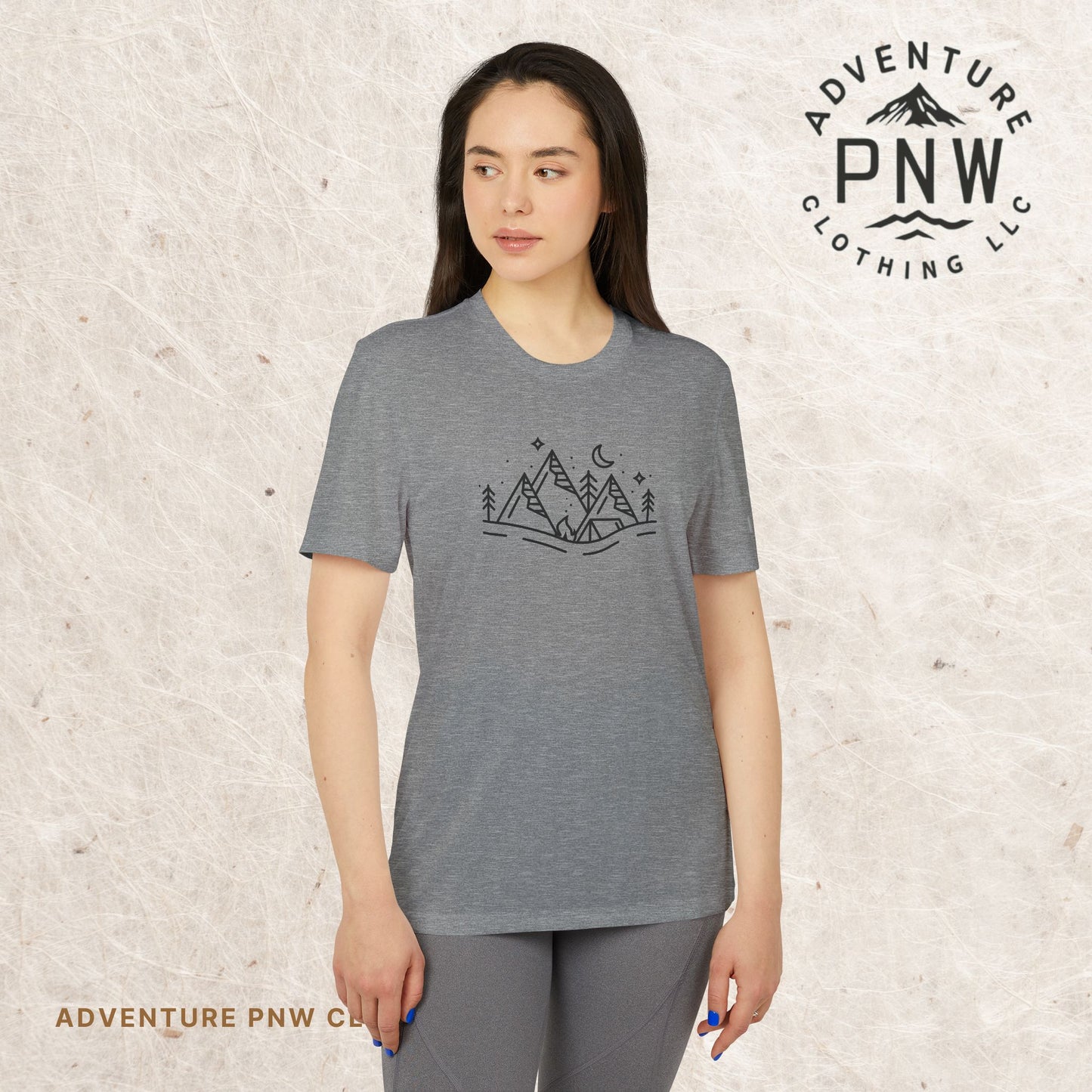 Adidas® Eco-Friendly Adventure PNW Mountain Camping Unisex T-Shirt | Sustainable & Stylish