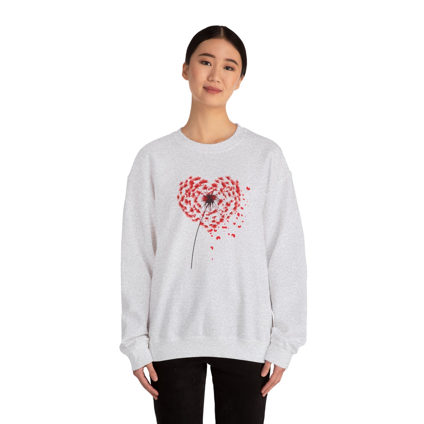 Dandelion Heart Sweatshirt, Valentine Sweatshirt, Wildflower Sweatshirt, Valentine Flower Sweatshirt, Love Sweatshirt - Unisex Sweatshirt