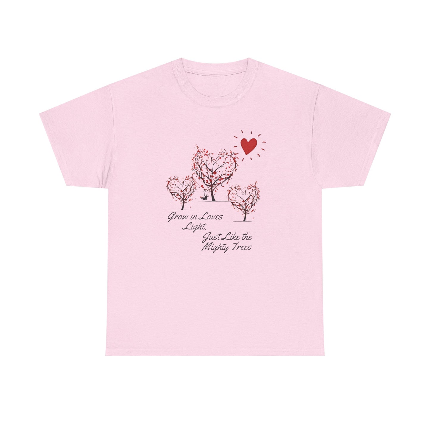 Grow in Love's Light Tree Heart T-Shirt, Outdoors Campers Top, Forest, Nature Lovers Gift, Love Shirt, Valentines day unisex Tshirt