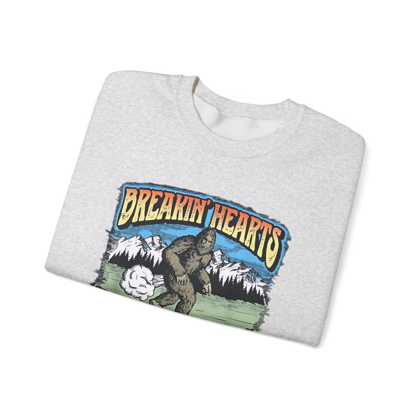 Breakin Hearts Rippin Farts Funny Sasquatch Bigfoot 80s Unisex Sweatshirt - Funny Gift, Bigfoot Lover, Funny Sweatshirt, Sasquatch Shirt,