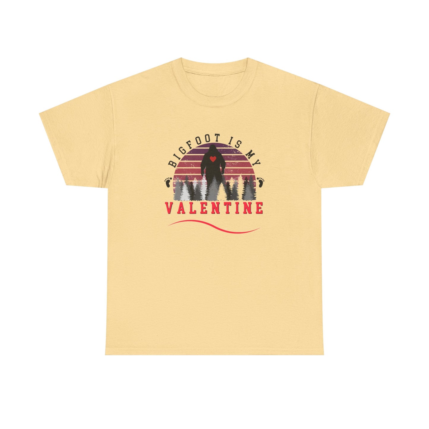 Bigfoot Is My Valentine Unisex Tee, Funny Cryptid Gift Shirt, V Day Tshirt, Valentines Day Gift