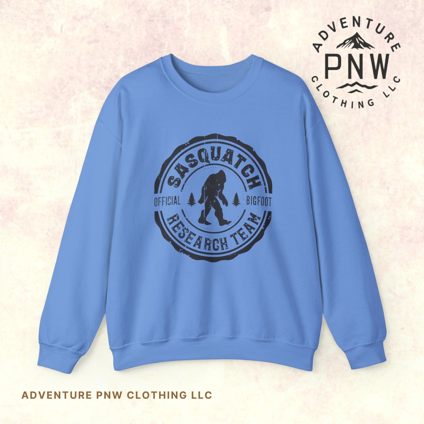 Sasquatch Bigfoot Research Team Crewneck Sweatshirt - Funny Sasquatch Apparel, Unisex Sweatshirt, Cryptid Gift, Sasquatch Lover Gift,
