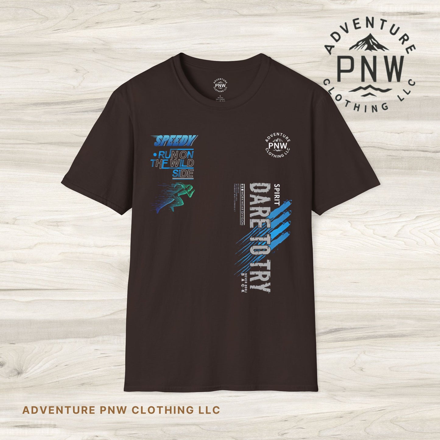 Try to Dare Athletic T-Shirt, Running Hiking PNW Outdoor Adventure Tee, Unisex Softstyle Apparel