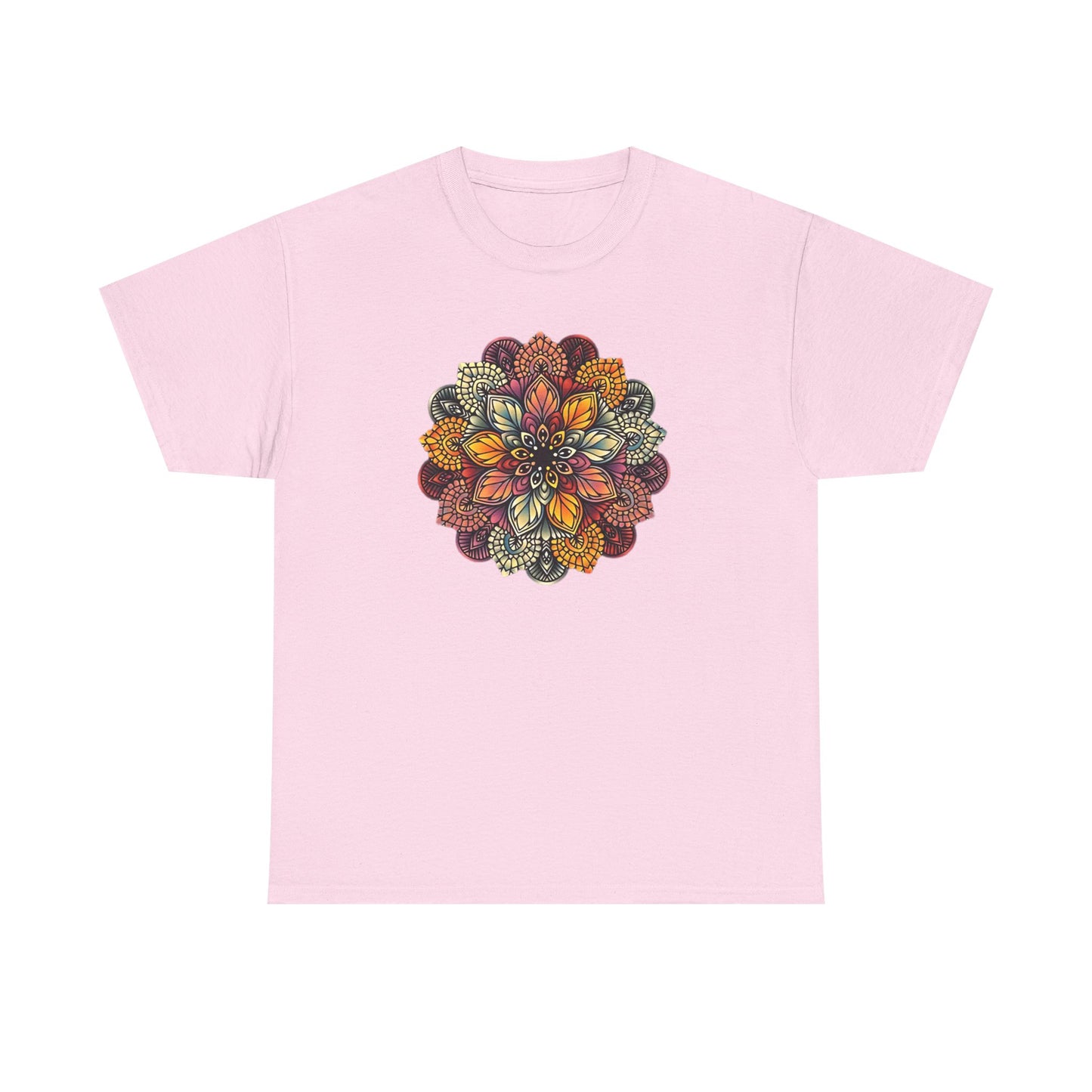 Mandala Floral Printed T Shirt, Women Casual Outdoorsy Tee for Glamping & Hiking, Adventure Shirt, Boho Style Top