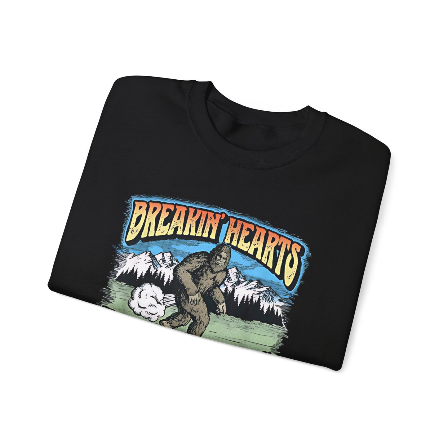 Breakin Hearts Rippin Farts Funny Sasquatch Bigfoot 80s Unisex Sweatshirt - Funny Gift, Bigfoot Lover, Funny Sweatshirt, Sasquatch Shirt,