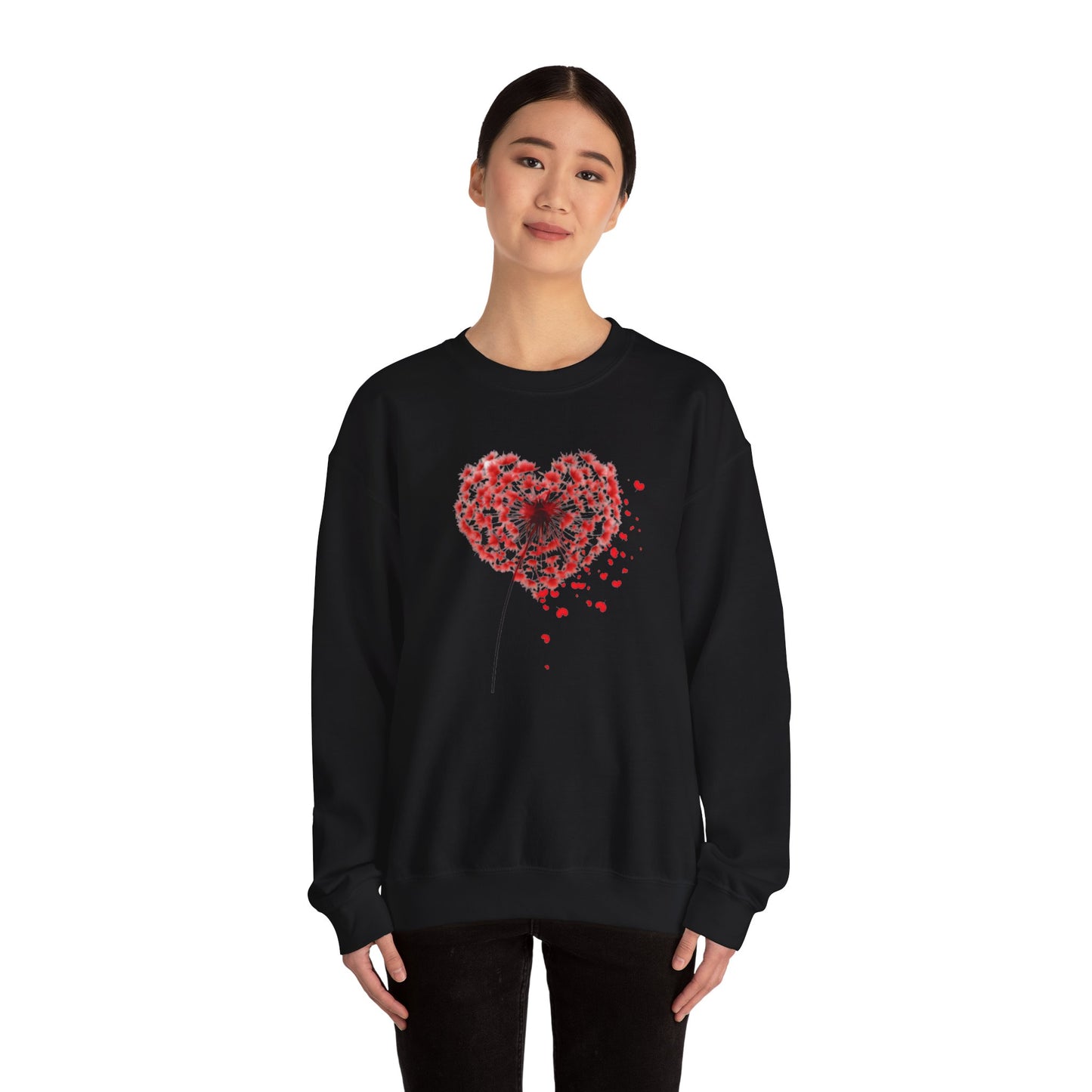 Dandelion Heart Sweatshirt, Valentine Sweatshirt, Wildflower Sweatshirt, Valentine Flower Sweatshirt, Love Sweatshirt - Unisex Sweatshirt
