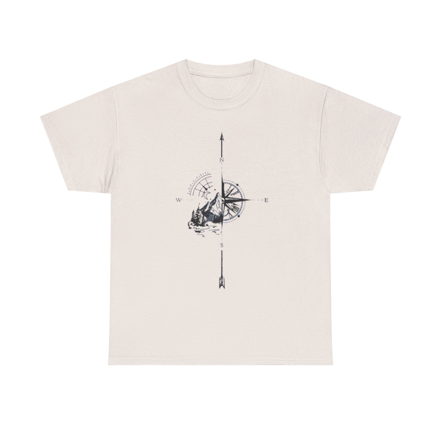 Mountain Compass Pattern Unisex Tee, Adventure Lover Hiking Tshirt, Traveler Gift Shirt, Nature Outdoor Top