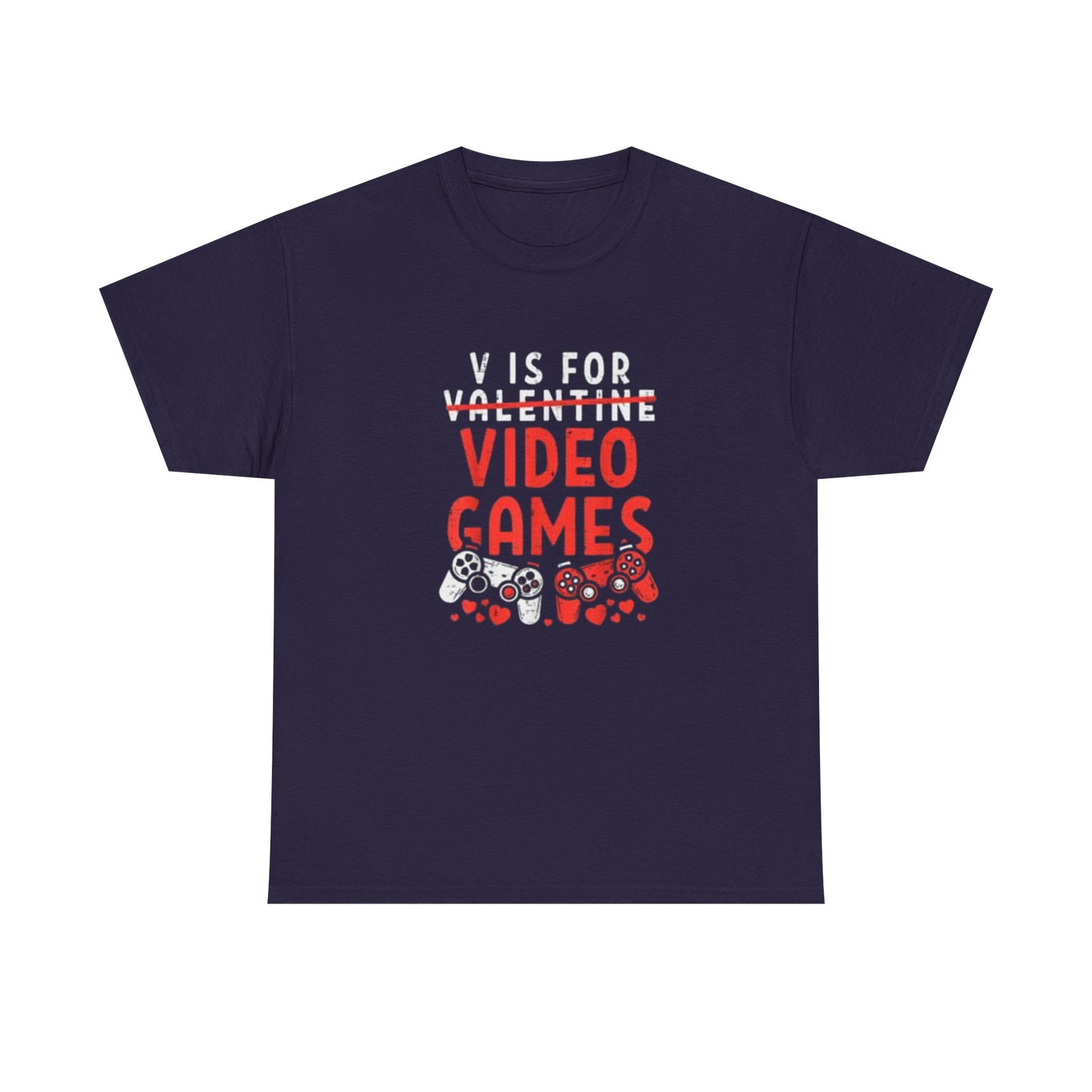 Funny Valentines Day T-Shirt for Gamers V is for Video Games Gift for Boys, Men, and Gaming Enthusiasts Unisex T-shirt