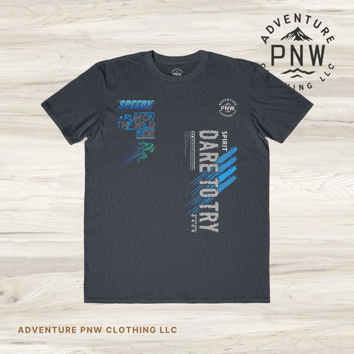Athletic T-Shirt, Outdoor Adventure Tee, Dare to Try Running Hiking PNW Lightweight Fashion Tee, Men's Activewear, Fitness Top