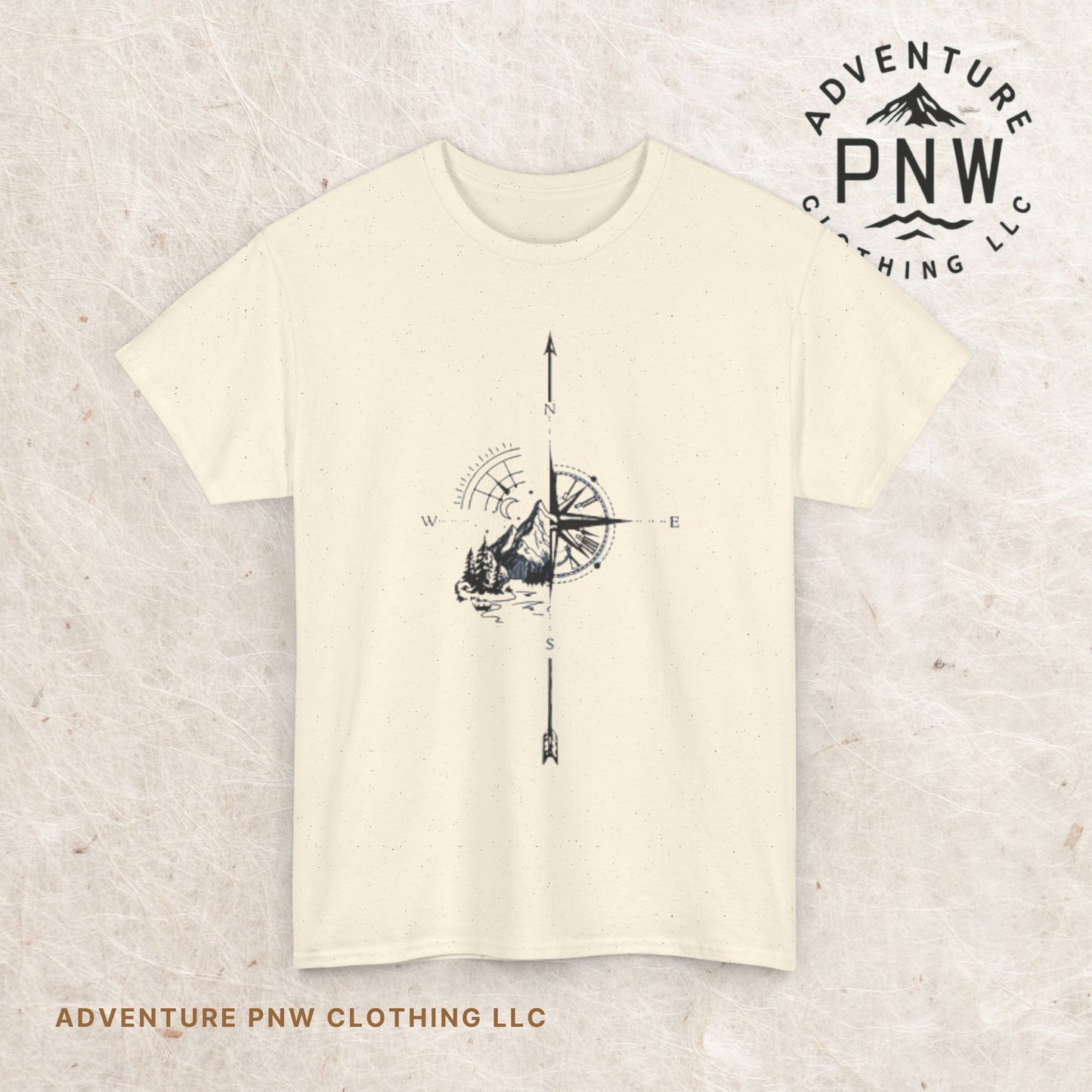 Mountain Compass Pattern Unisex Tee, Adventure Lover Hiking Tshirt, Traveler Gift Shirt, Nature Outdoor Top
