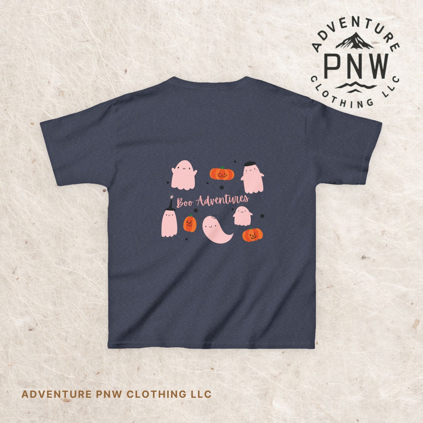 Kids Tee, Cute Ghost Pumpkins Boo Adventure Shirt for Children, Halloween Pumpkin Costume Youth Top, Halloween Party Outfit, Fall Kid's