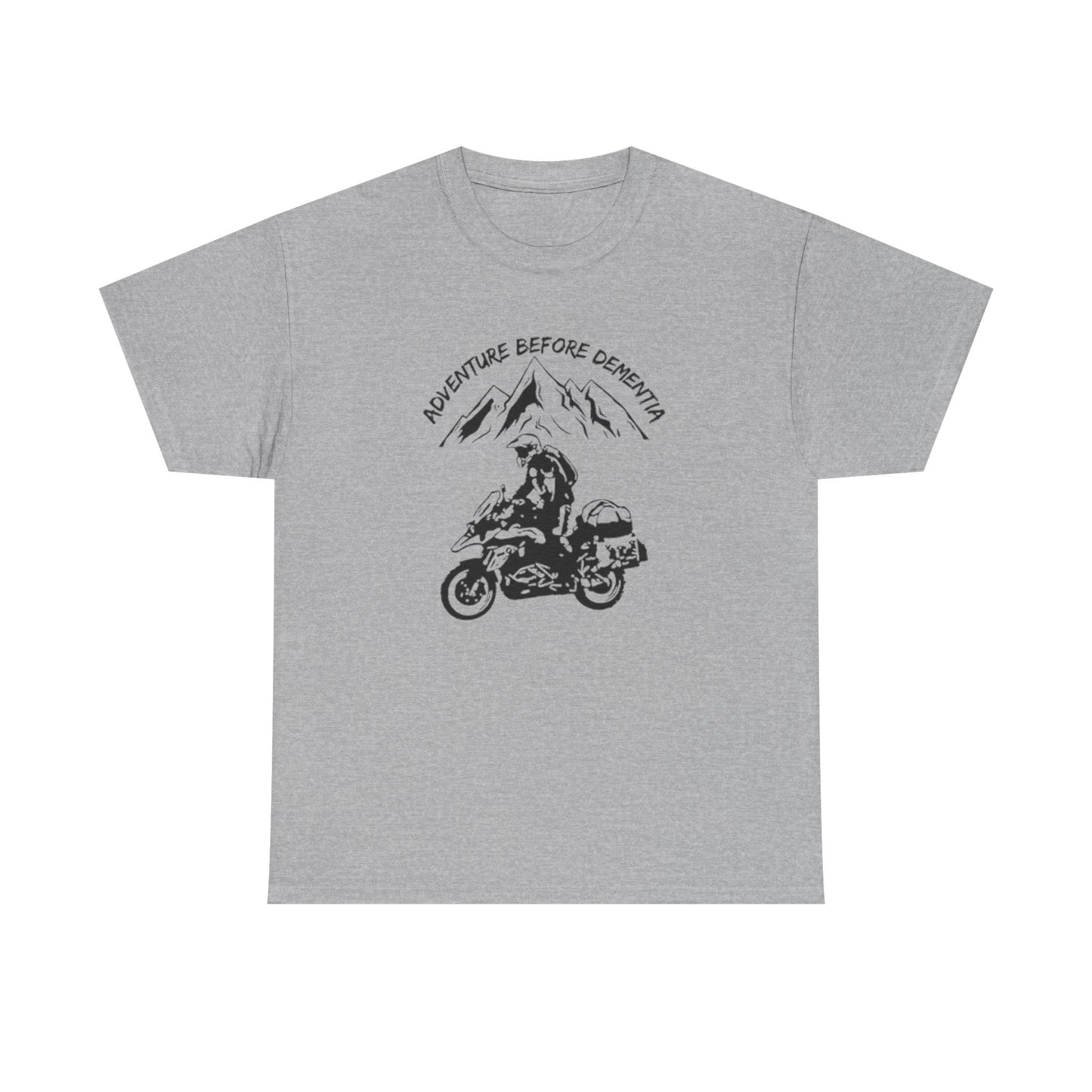 Adventure Before Dementia T-Shirt, Motorcycle & Mountain Travel Tee, Unisex Hiking and Camping Shirt for Outdoor Enthusiasts