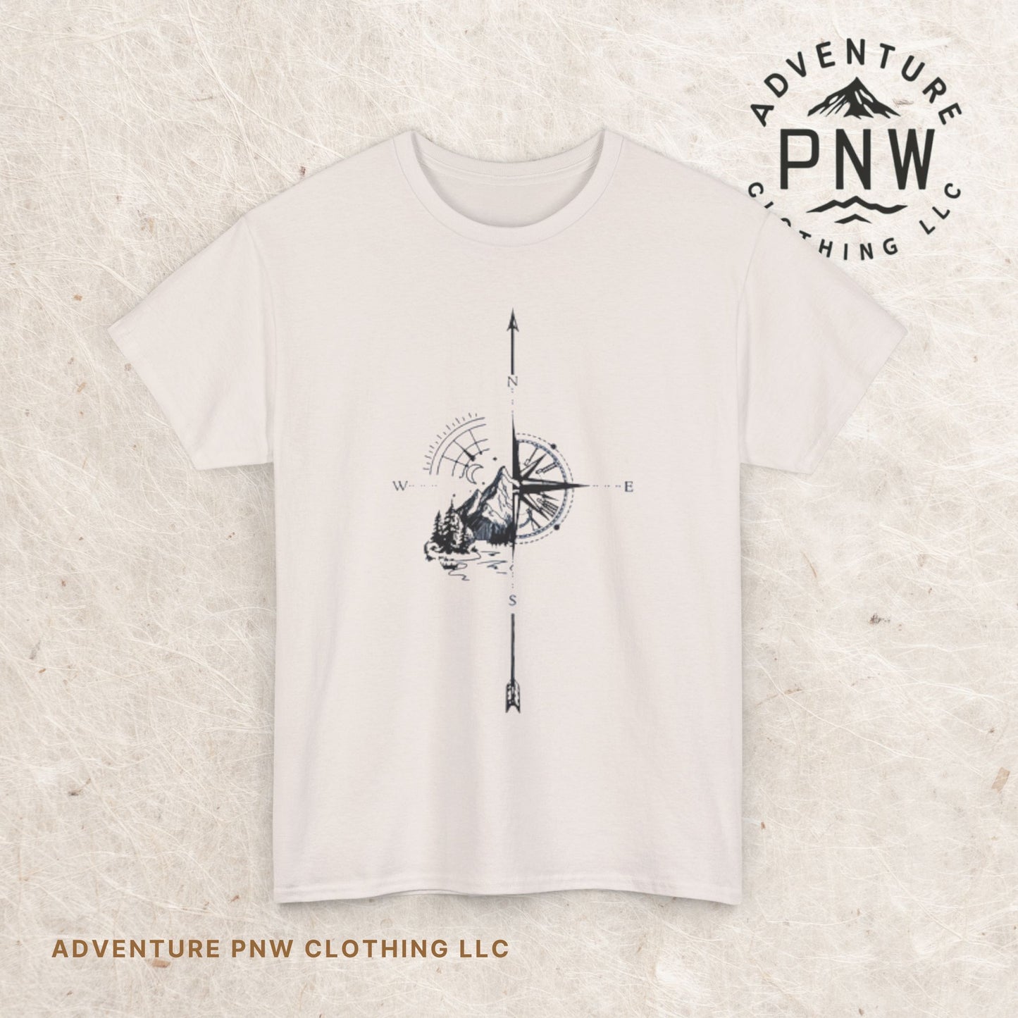 Mountain Compass Pattern Unisex Tee, Adventure Lover Hiking Tshirt, Traveler Gift Shirt, Nature Outdoor Top