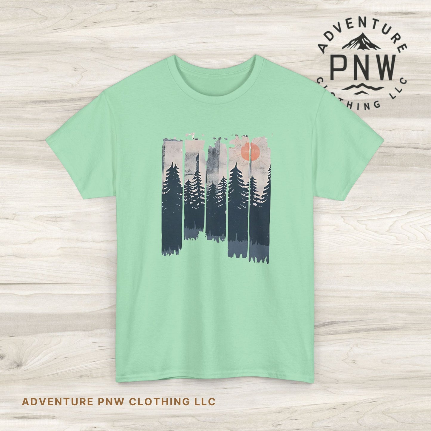 Forest Mountain T Shirt, Nature Lover Hiking Outdoorsy Tee, Glamping Adventure Vintage Tshirt, 90s Retro Camping Top, Unisex Heavy Cotton