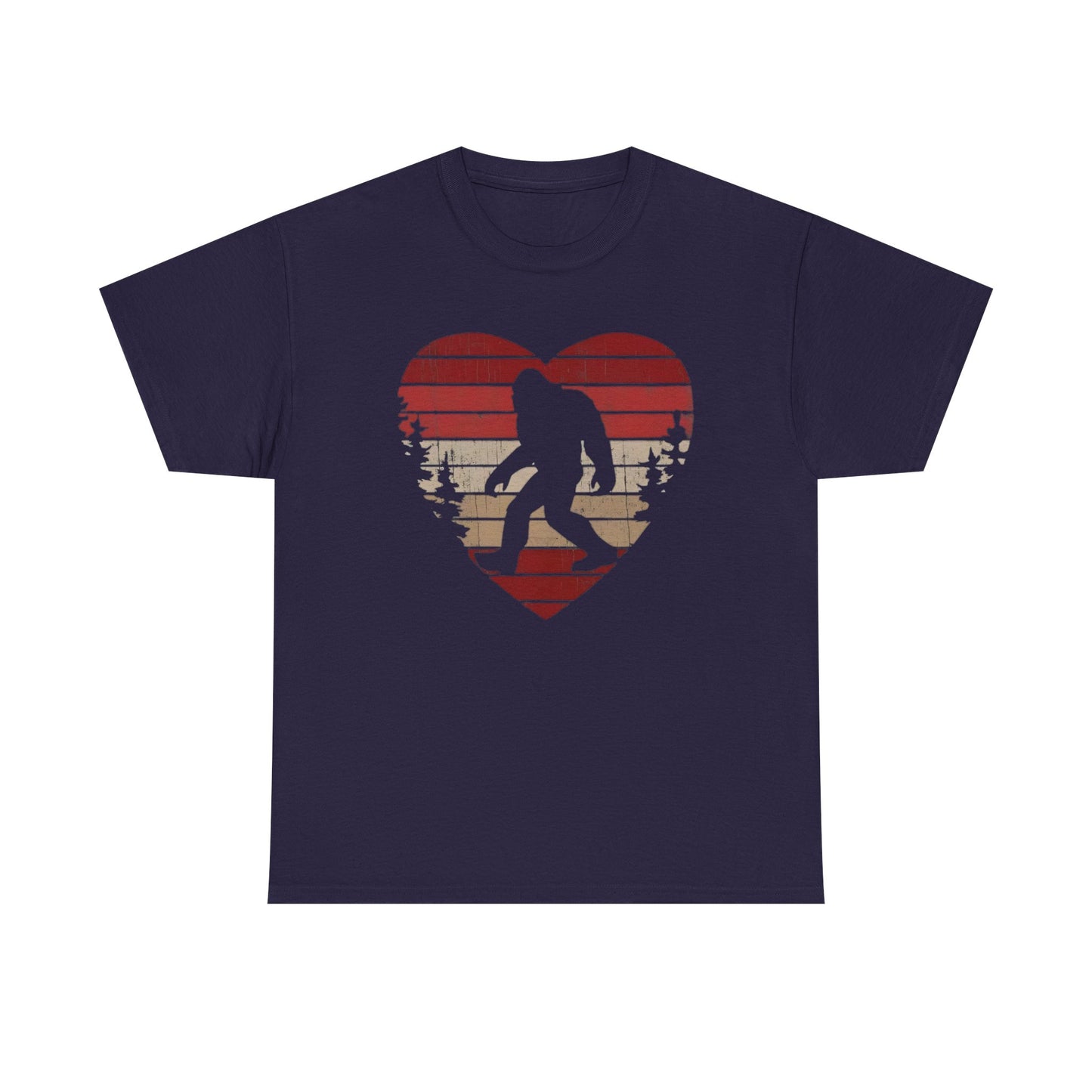 Bigfoot Heart Valentines Day Unisex Tee, Love Sasquatch Shirt, Valentines Day Shirt for Men Boys Girls Kids, Bigfoot Lover Gift, Cute