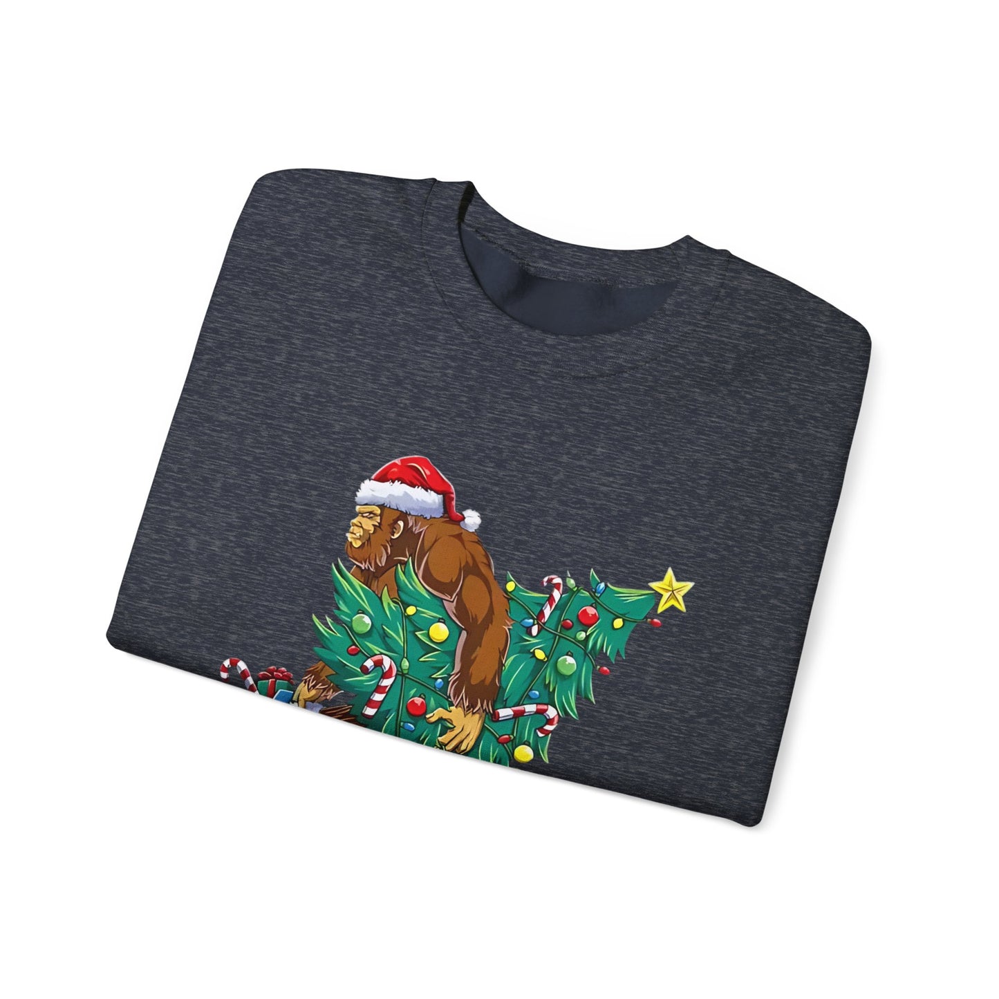 Bigfoot Christmas Lights Sweatshirt, Sasquatch Xmas Jumper, Holiday Bigfoot Sweater, Unisex Bigfoot Crewneck, Christmas Sweatshirt for Men