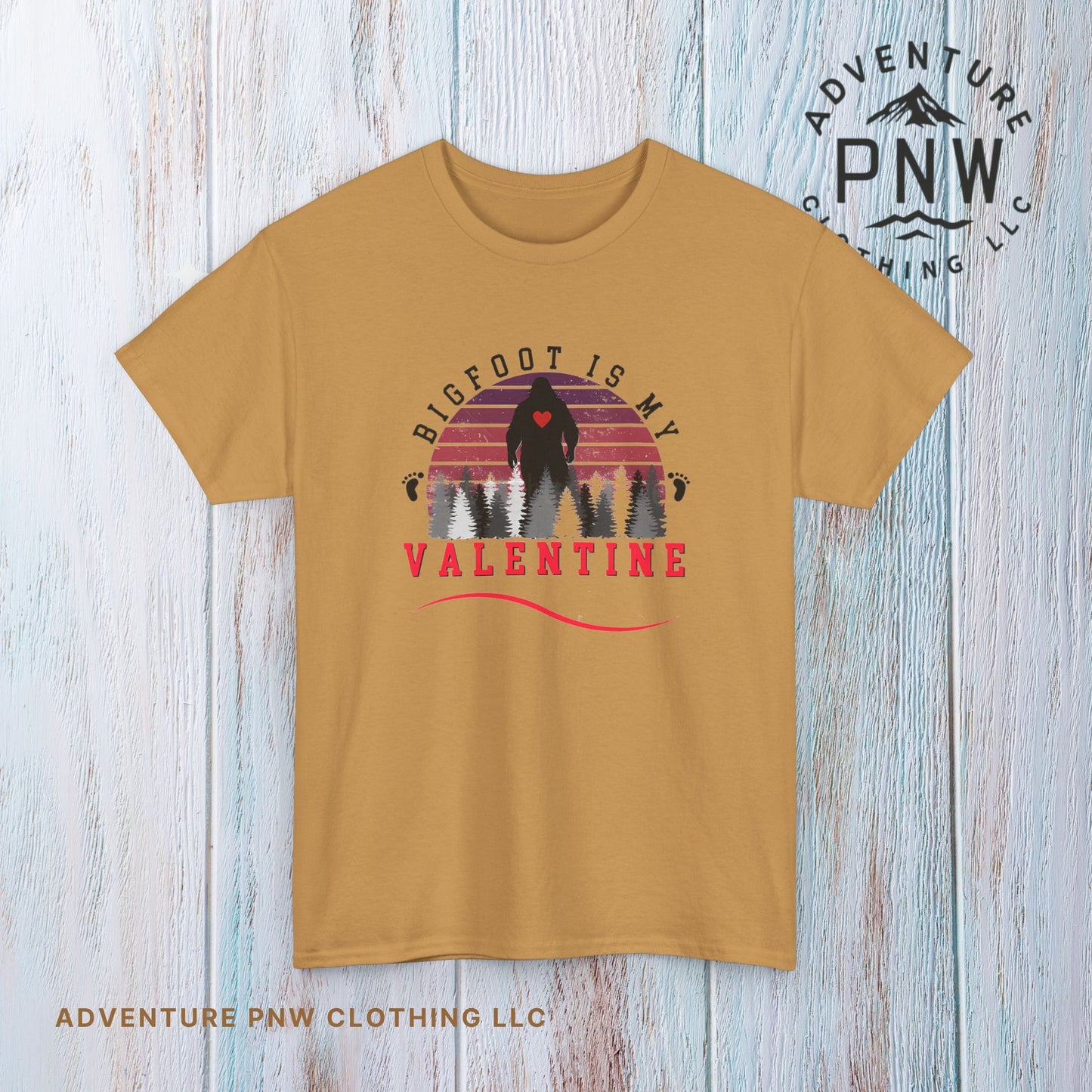 Bigfoot Is My Valentine Unisex Tee, Funny Cryptid Gift Shirt, V Day Tshirt, Valentines Day Gift