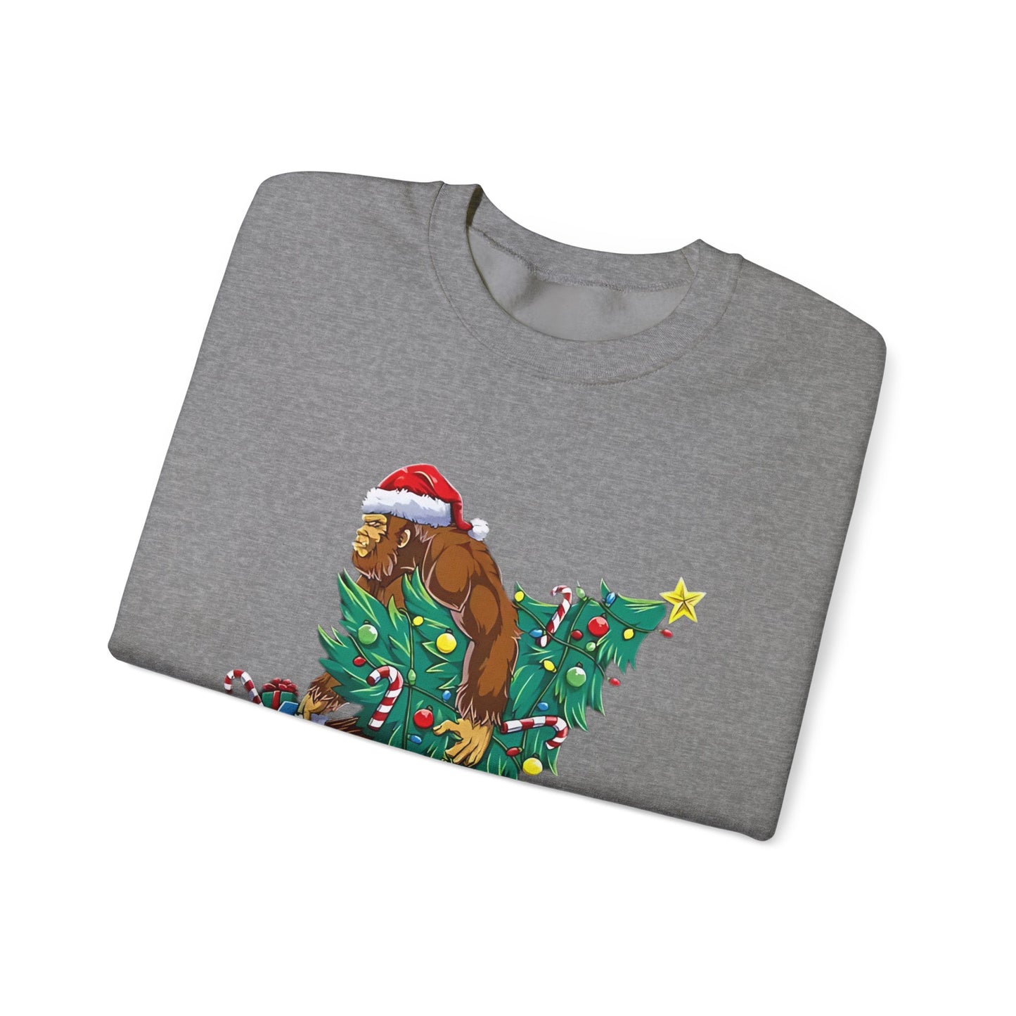 Bigfoot Christmas Lights Sweatshirt, Sasquatch Xmas Jumper, Holiday Bigfoot Sweater, Unisex Bigfoot Crewneck, Christmas Sweatshirt for Men