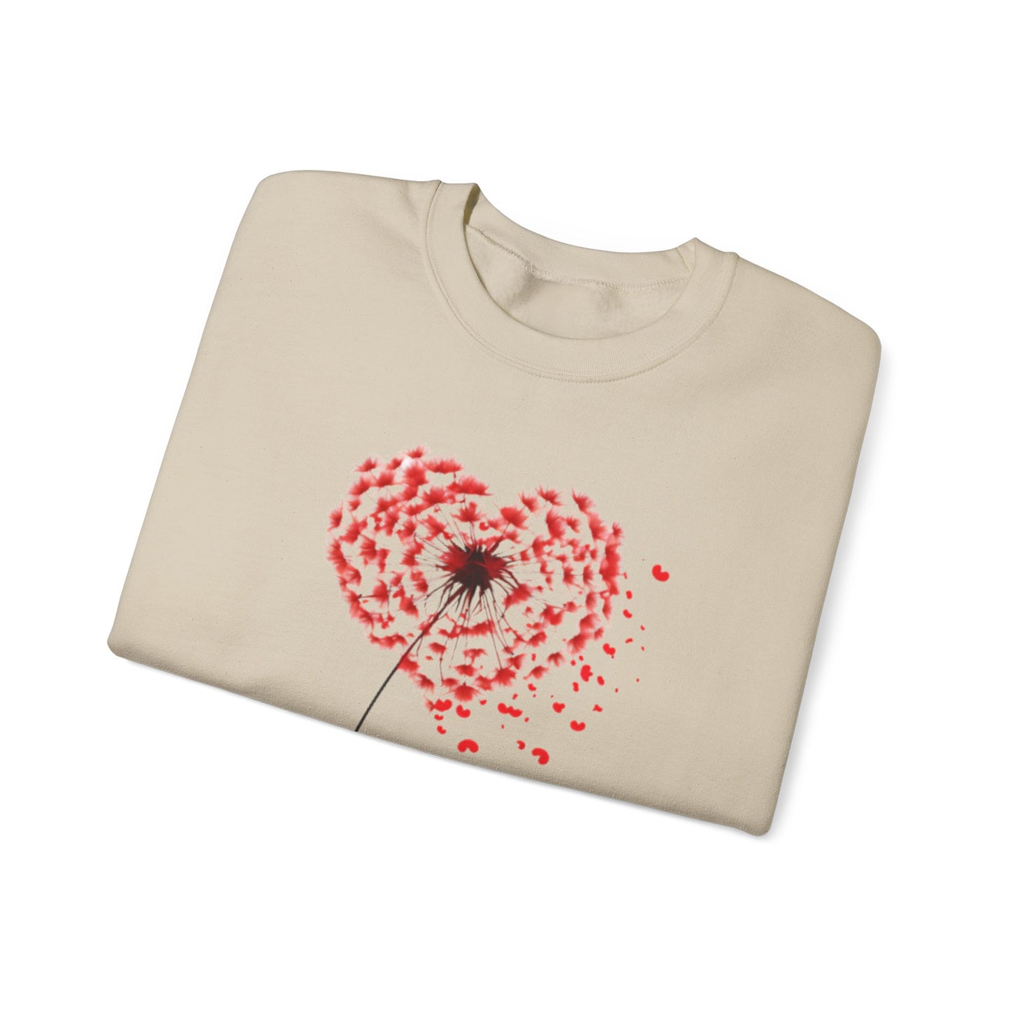 Dandelion Heart Sweatshirt, Valentine Sweatshirt, Wildflower Sweatshirt, Valentine Flower Sweatshirt, Love Sweatshirt - Unisex Sweatshirt