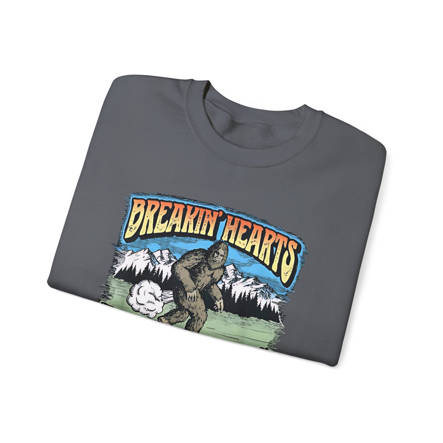 Breakin Hearts Rippin Farts Funny Sasquatch Bigfoot 80s Unisex Sweatshirt - Funny Gift, Bigfoot Lover, Funny Sweatshirt, Sasquatch Shirt,