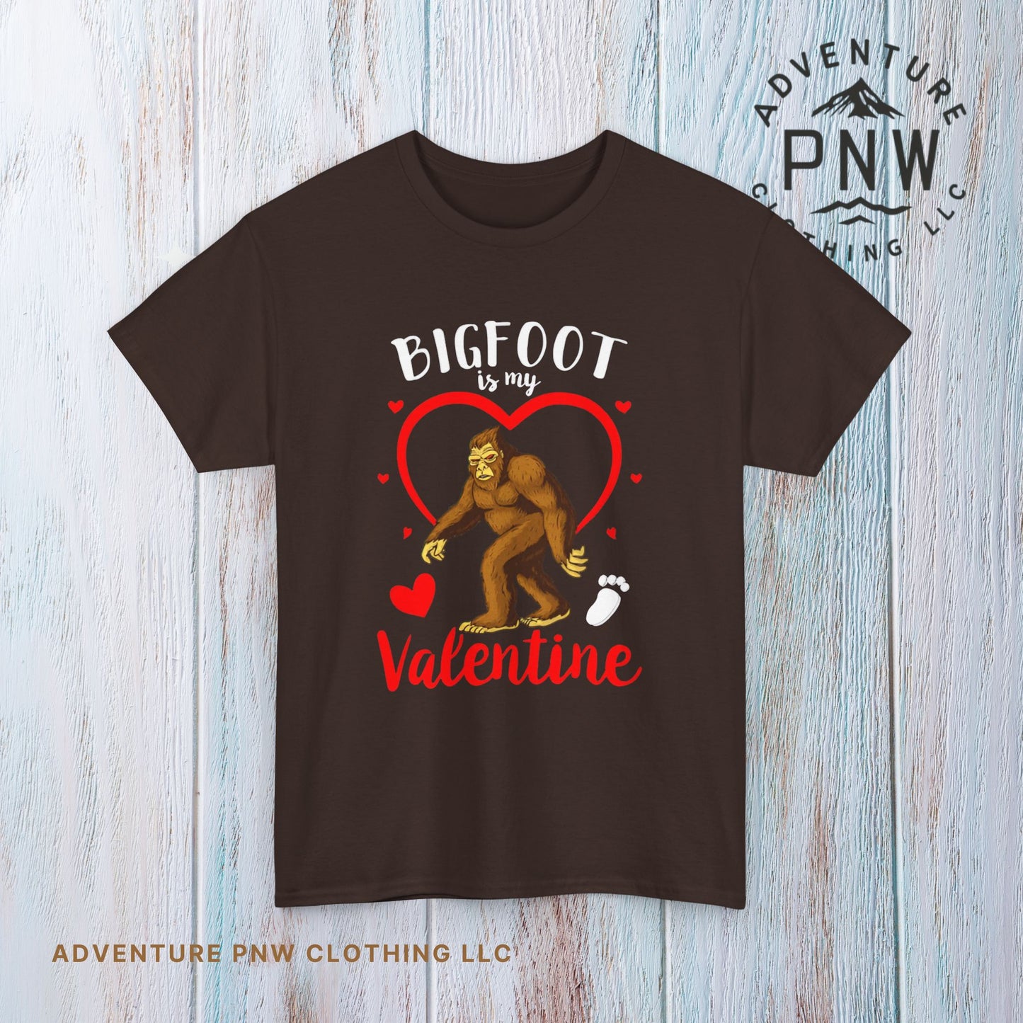Bigfoot Is My Valentine Unisex Tee, Bigfoot Lover Gift, Cryptid Valentine Shirt, Folklore Love Tee, Funny Vday Tee, Valentines Day Gift