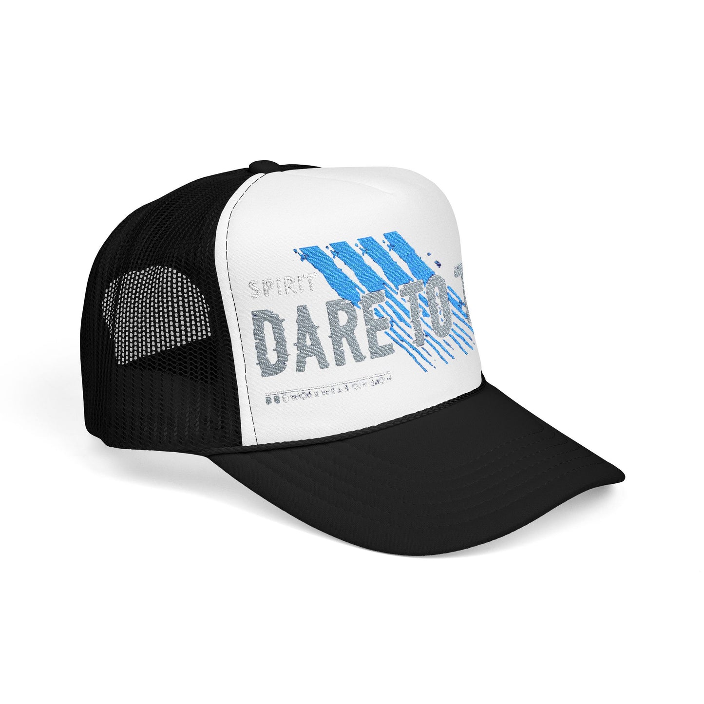 Dare to Try Foam Trucker Hat, Motivational Embroidery Cap, Cool Casual Wear, Gift for Adventurers, Unique Fashion Statement
