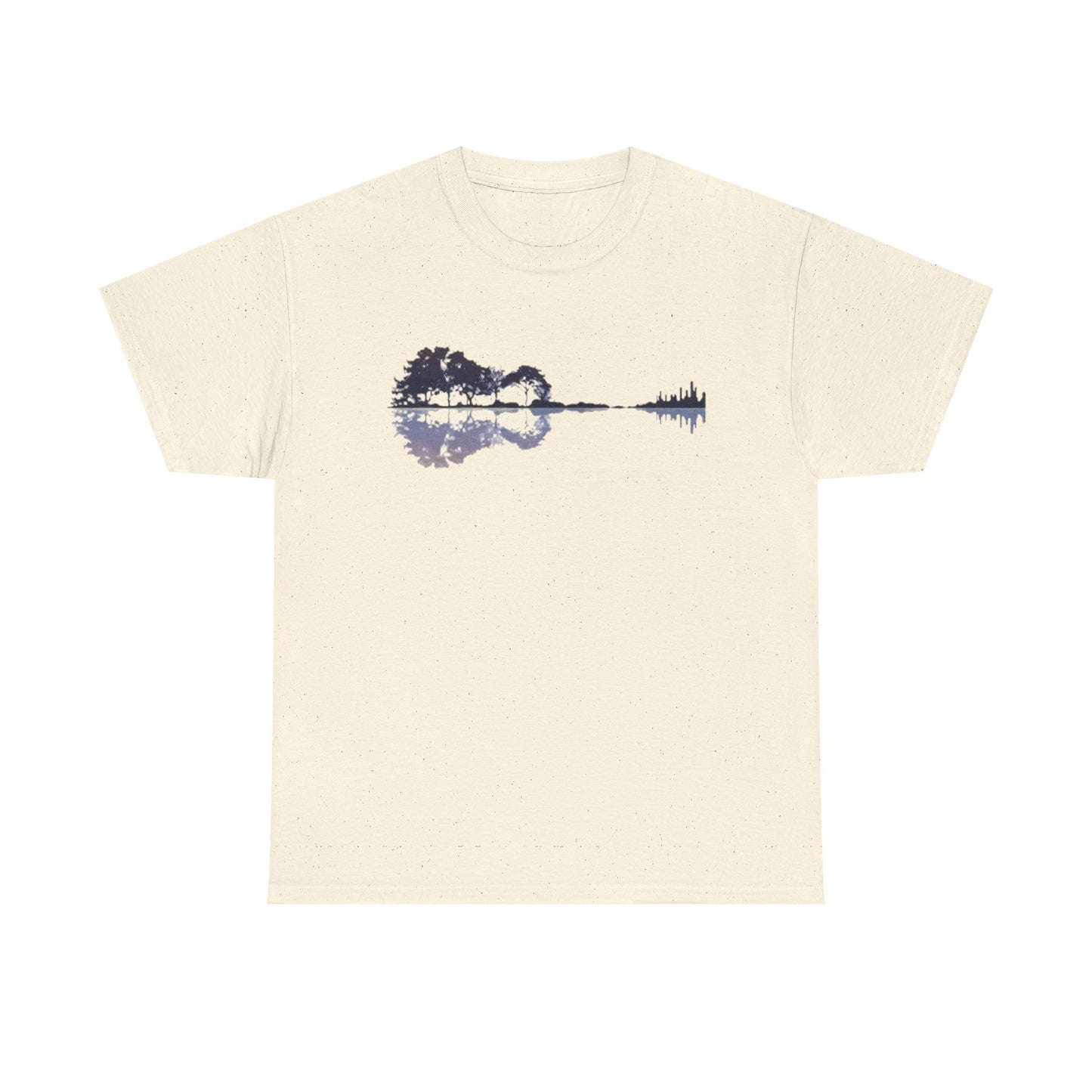 Nature Guitar Men T-Shirt, Creative Guitar Printed Tee for Glamping & Adventure, Outdoorsy Shirt