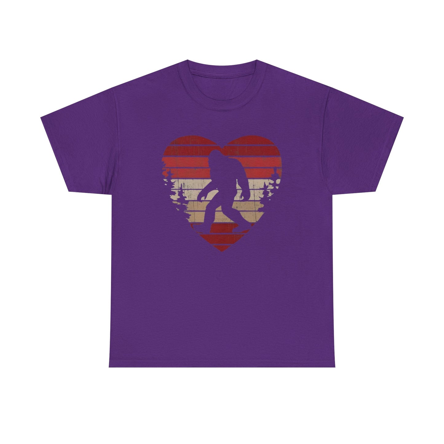 Bigfoot Heart Valentines Day Unisex Tee, Love Sasquatch Shirt, Valentines Day Shirt for Men Boys Girls Kids, Bigfoot Lover Gift, Cute