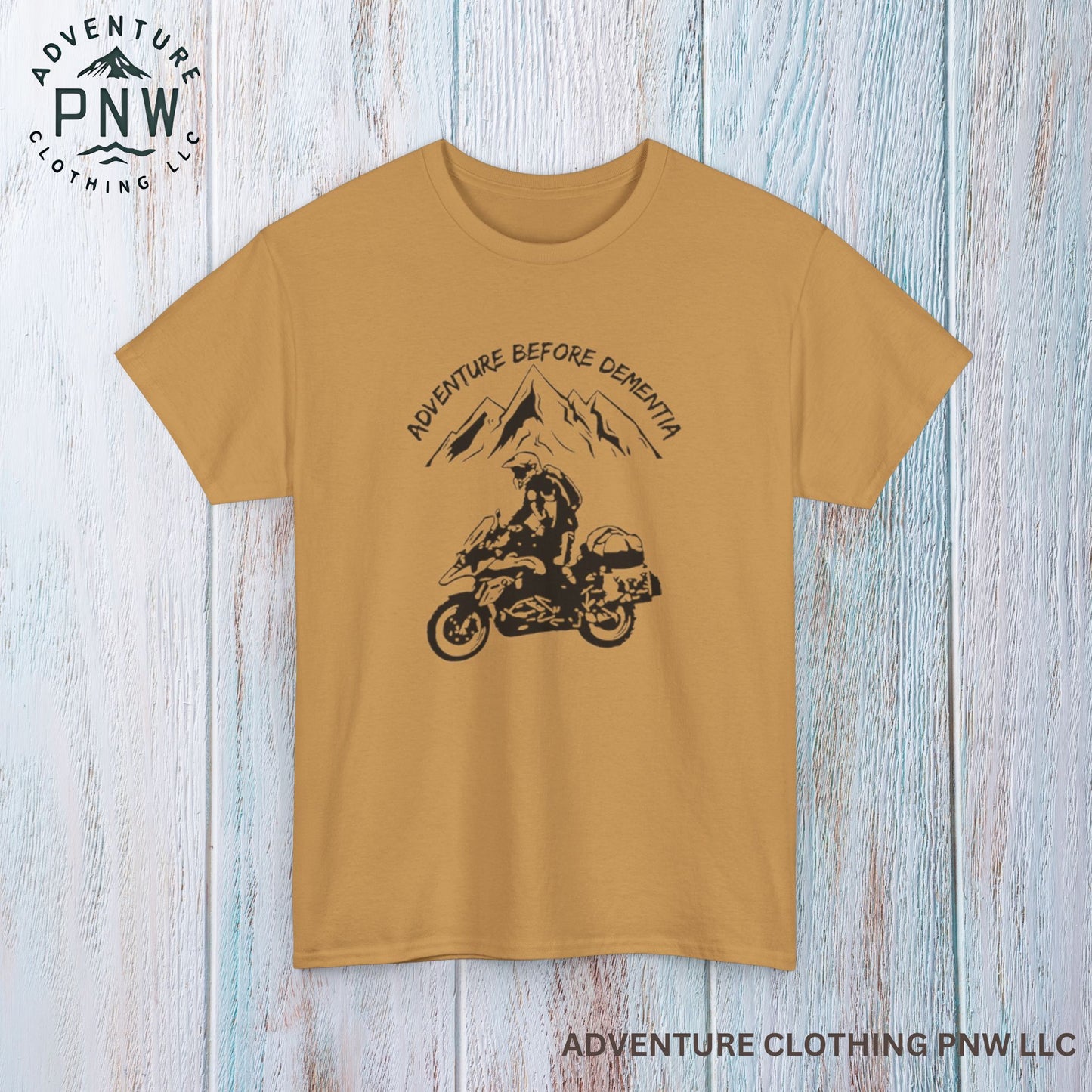 Adventure Before Dementia T-Shirt, Motorcycle & Mountain Travel Tee, Unisex Hiking and Camping Shirt for Outdoor Enthusiasts