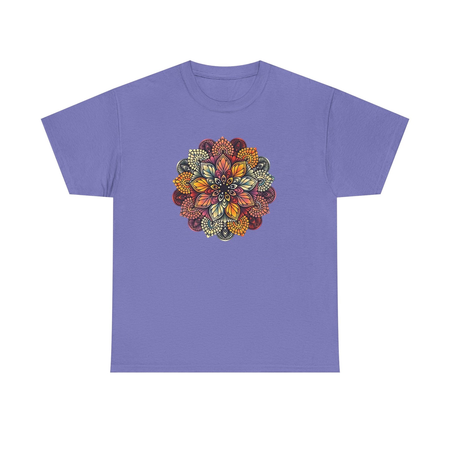 Mandala Floral Printed T Shirt, Women Casual Outdoorsy Tee for Glamping & Hiking, Adventure Shirt, Boho Style Top
