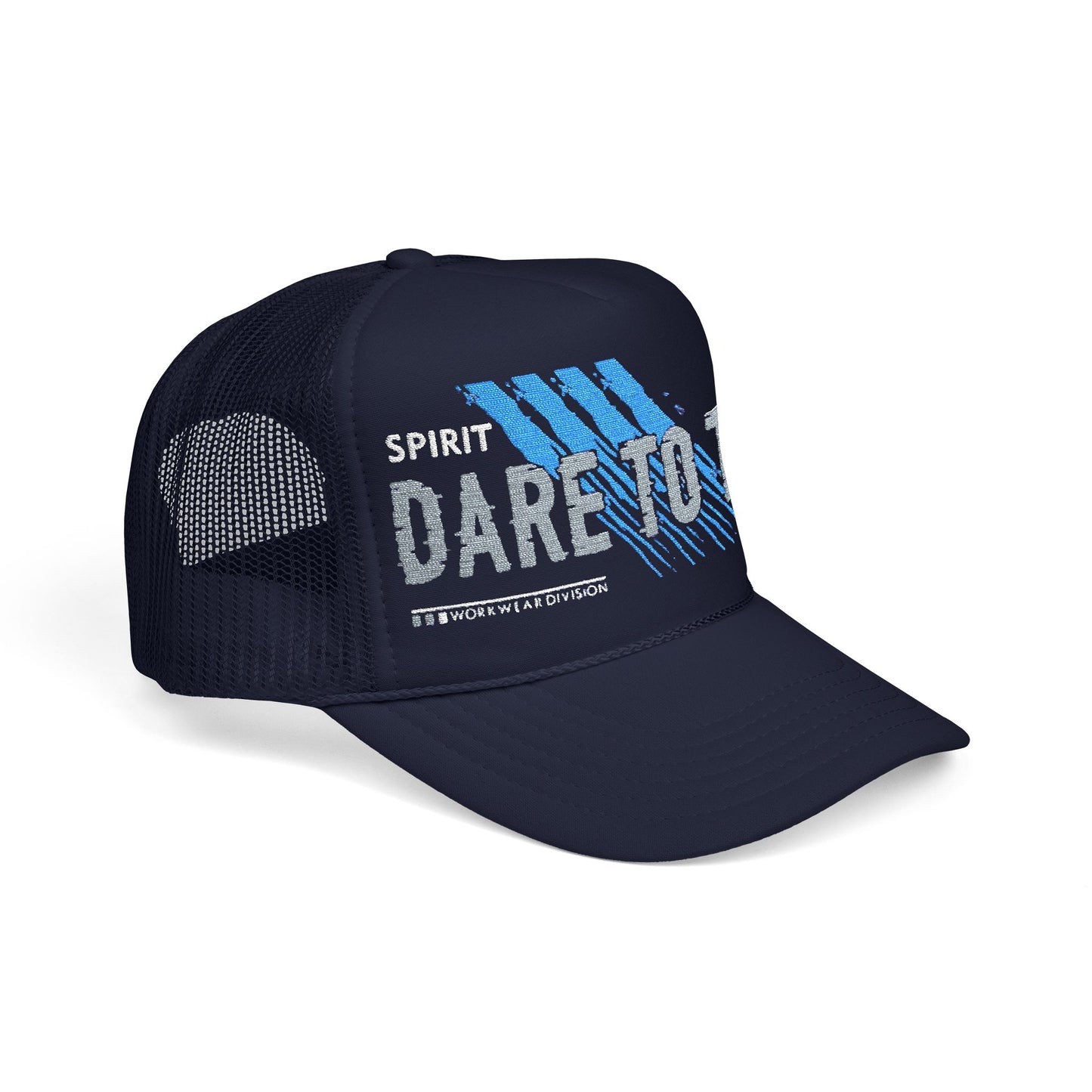 Dare to Try Foam Trucker Hat, Motivational Embroidery Cap, Cool Casual Wear, Gift for Adventurers, Unique Fashion Statement