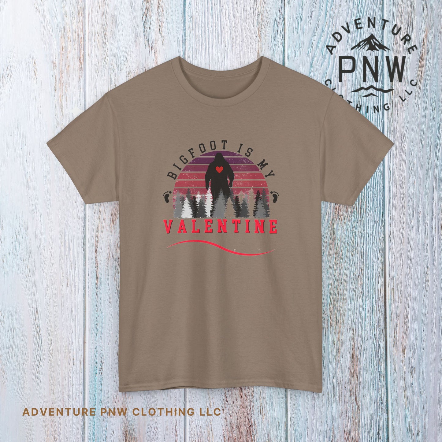 Bigfoot Is My Valentine Unisex Tee, Funny Cryptid Gift Shirt, V Day Tshirt, Valentines Day Gift