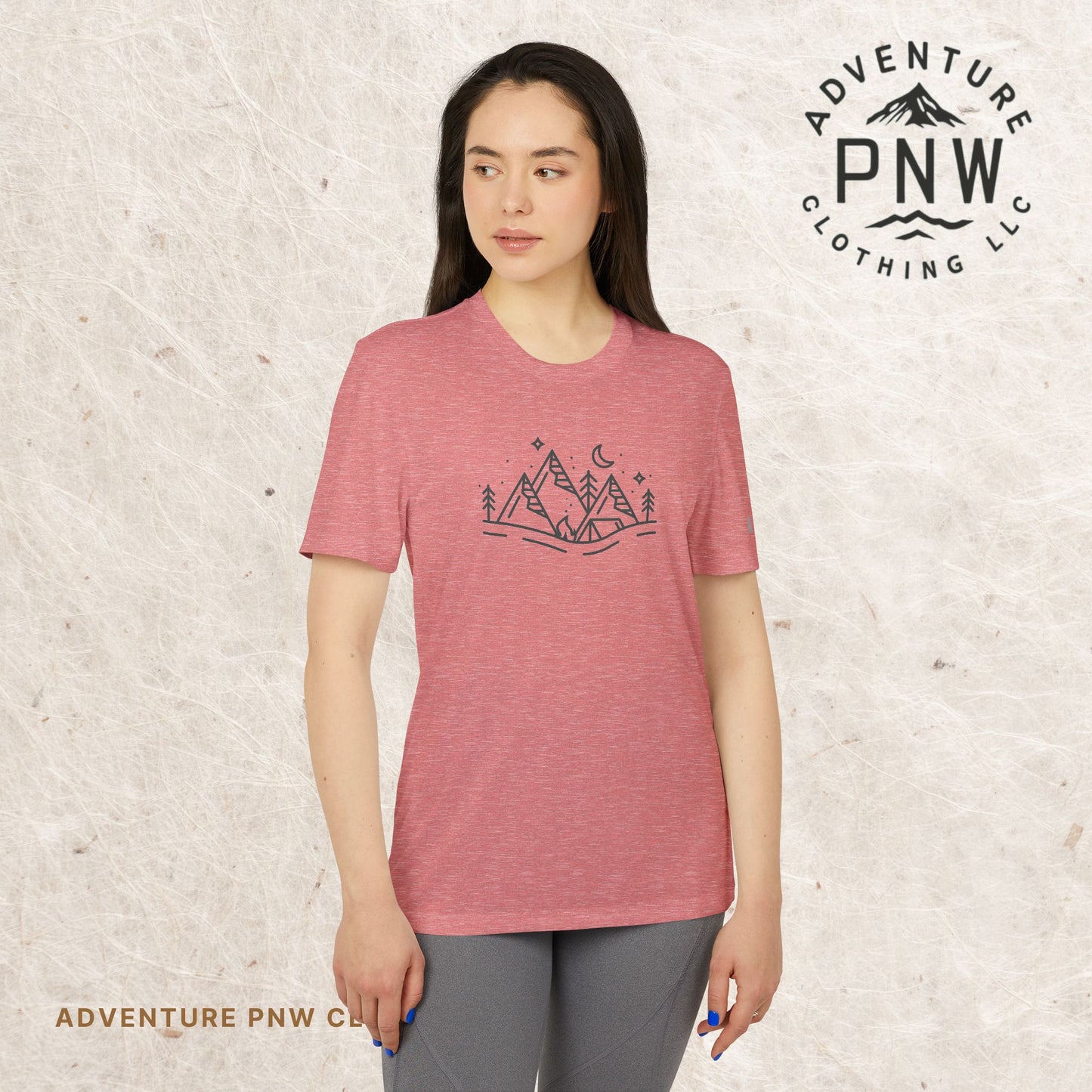 Adidas® Eco-Friendly Adventure PNW Mountain Camping Unisex T-Shirt | Sustainable & Stylish