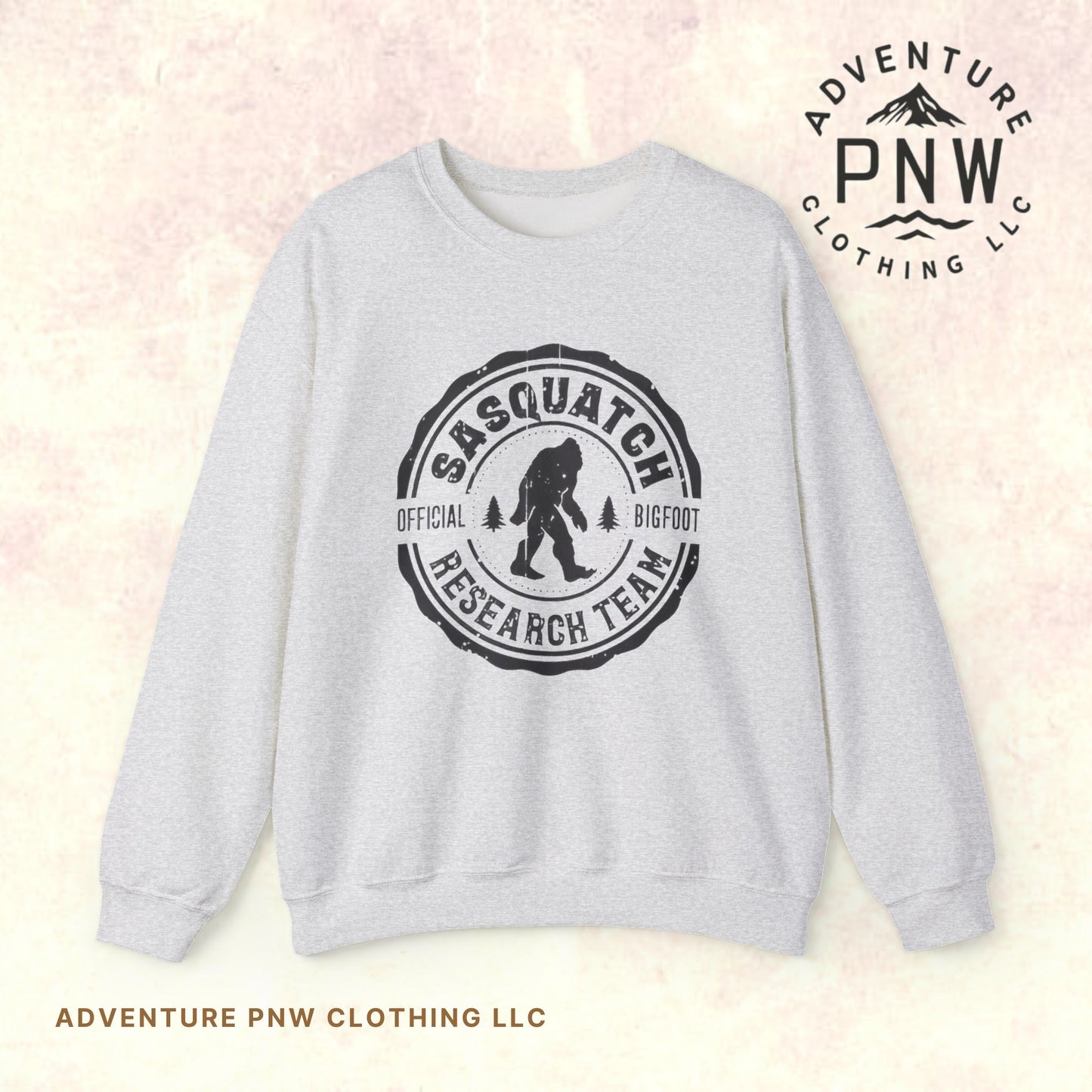 Sasquatch Bigfoot Research Team Crewneck Sweatshirt - Funny Sasquatch Apparel, Unisex Sweatshirt, Cryptid Gift, Sasquatch Lover Gift,