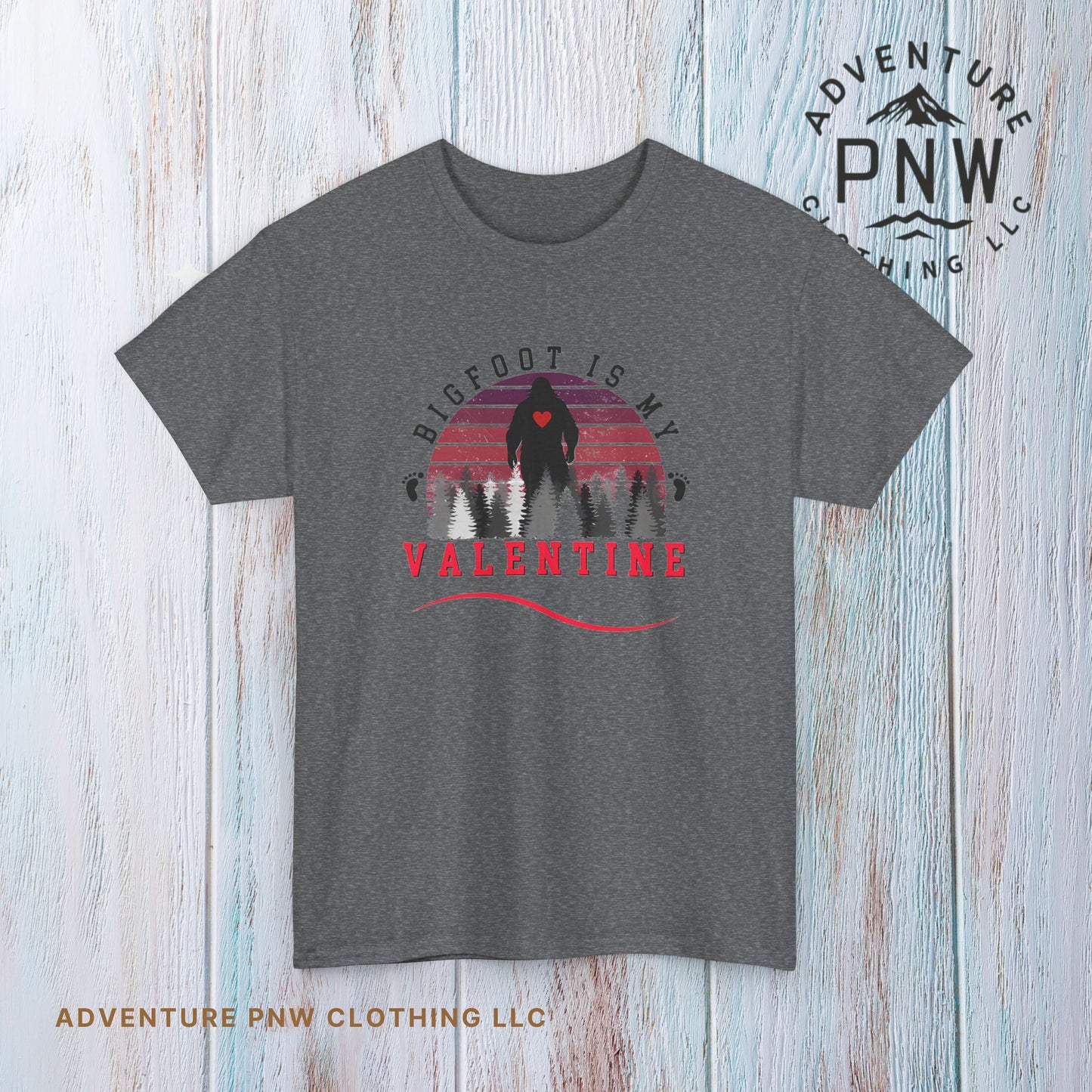 Bigfoot Is My Valentine Unisex Tee, Funny Cryptid Gift Shirt, V Day Tshirt, Valentines Day Gift