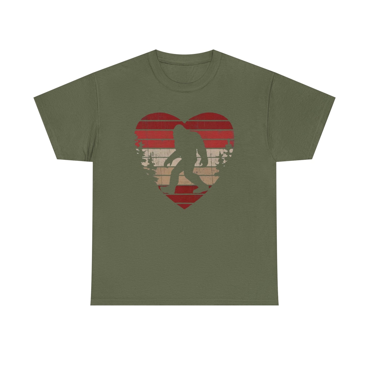 Bigfoot Heart Valentines Day Unisex Tee, Love Sasquatch Shirt, Valentines Day Shirt for Men Boys Girls Kids, Bigfoot Lover Gift, Cute